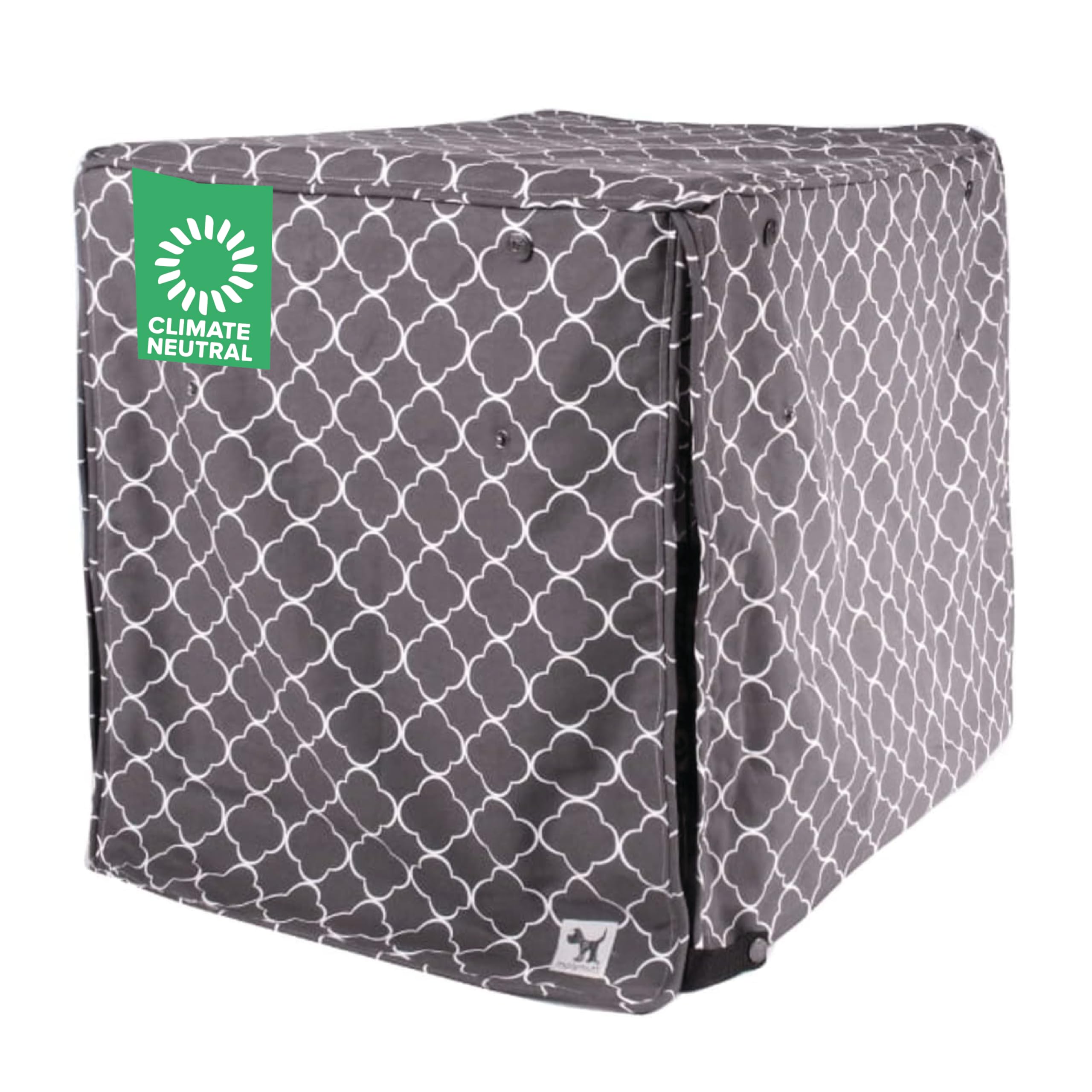 Molly Mutt Clark Gable Dog Crate Cover, 100% Cotton Canvas Cover with 2 Roll-Up Panels, Ideal for Dog or Cat Crate, Durable, Washable, and Free of