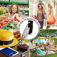 Vista 7 de Carrito de compras plegable, bolsa de compras grande para ancianos con ruedas flexibles, carrito de comestibles, carrito de compras portátil