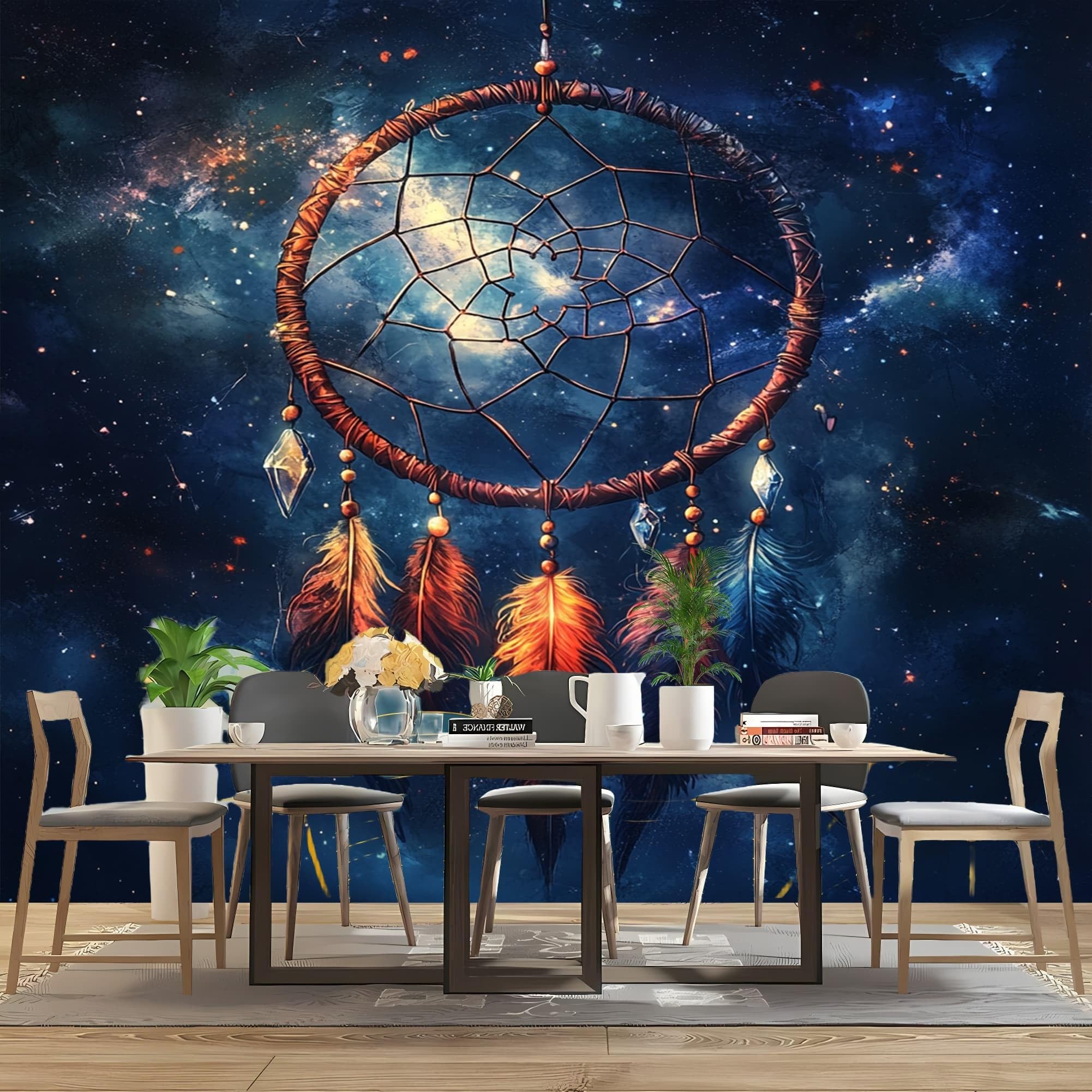 Traumhaft Sternenhimmel TraumfäNger Schlafzimmer Fototapete Wohnzimmern Wandtapete Jugendzimmer Kinderzimmer Vliestapete Blau UV-Beständig Geruchsfrei Wasserdicht Tapeten 250x175 cm