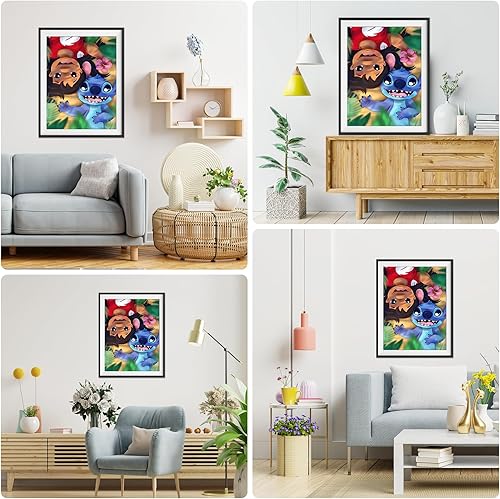 Miniatura 2 de Lxmsja Kits de pintura de diamantes de dibujos animados 5D para principiantes, pintura con diamantes de anime, pintura por números, lienzo redondo