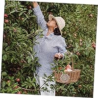 Vista 9 de Yardwe 1pc Rattan Flower Basket Storage Bins Baskets Flower Girl Baskets Seagrass Storage Baskets Rattan Basket Rattan Storage Baskets Egg Basket