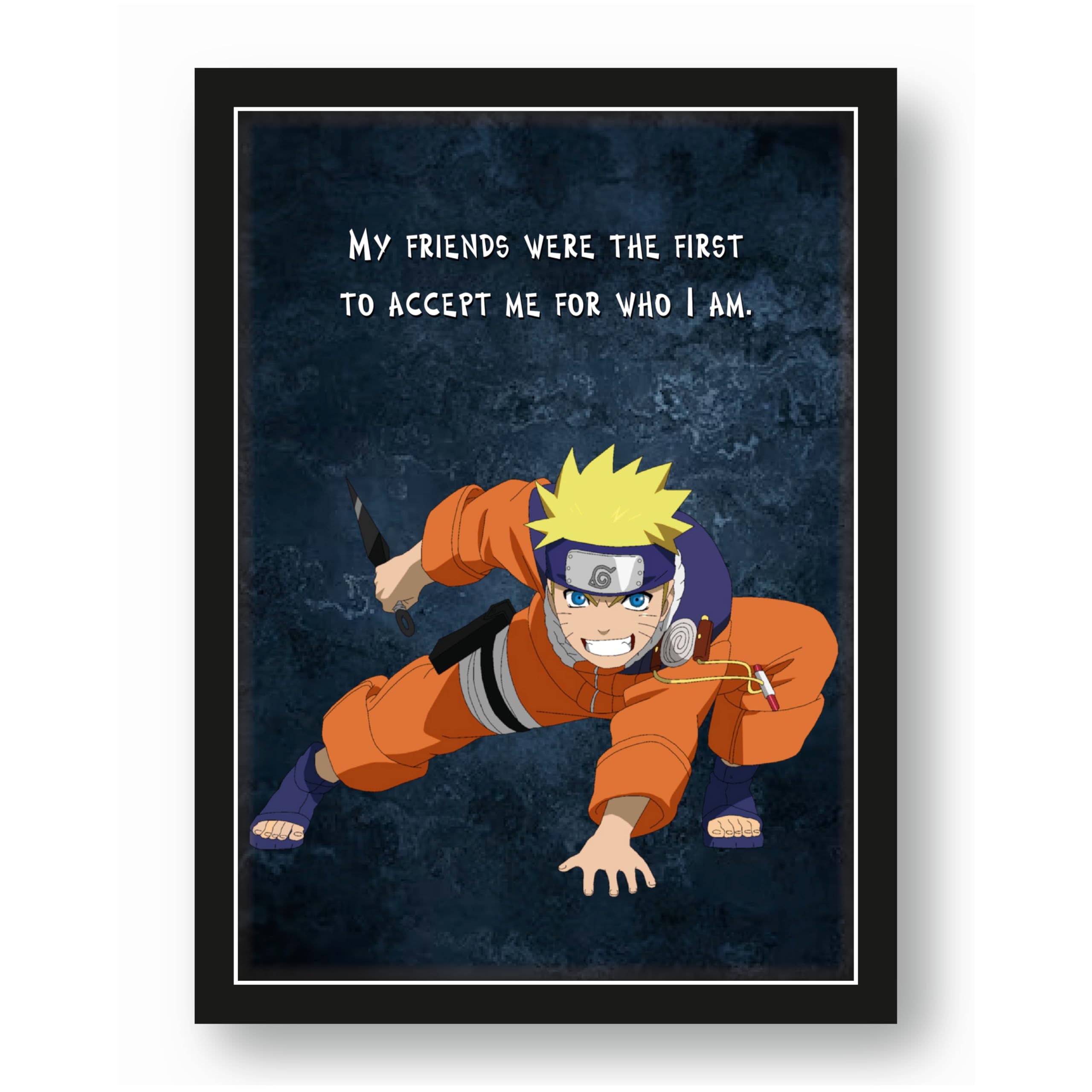 Naruto Uzumaki Friends Accepted Me Quote Photo Frame – 9.25 x 12.8…