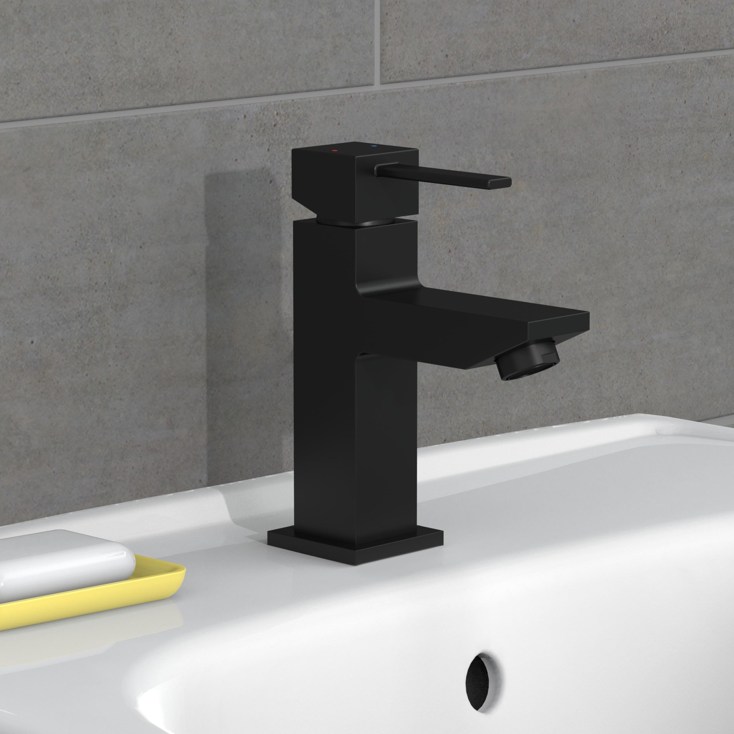 Grifo Lavabo Negro Mate GRIFO MONOMANDO EMPOTRADO LAVABO L20 NEGRO