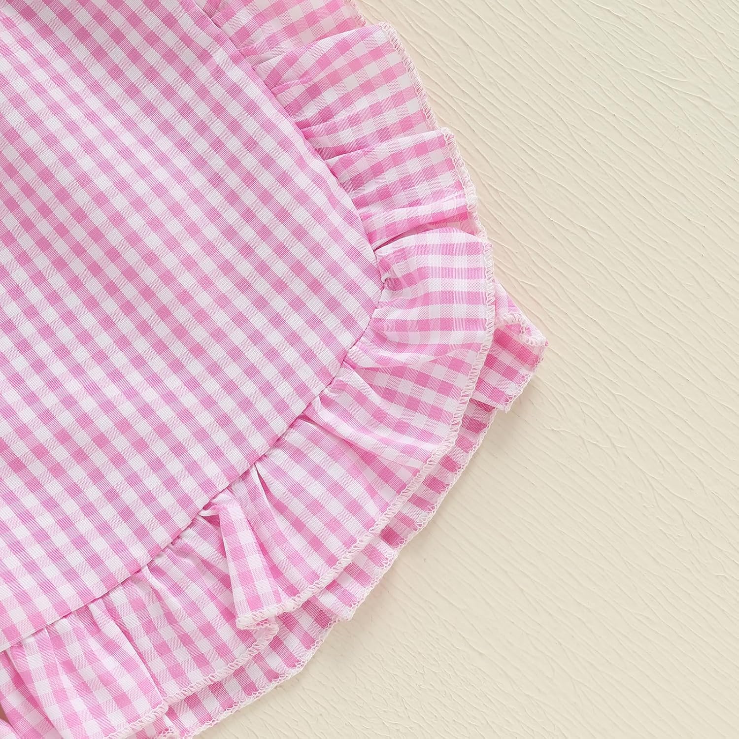 Kayotuas Toddler Baby Girl Birthday Outfit Birthday Girl Shirt Ruffle Gingham Shorts Cute Summer Clothes Cake Smash Outfits - Image 9