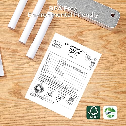 Miniatura 3 de MUNBYN Papel térmico A4, 3 rollos, 27 hojasrollo de papel térmico para documentos, tareas, imágenes (8.27 pulgadas de ancho), compatible con