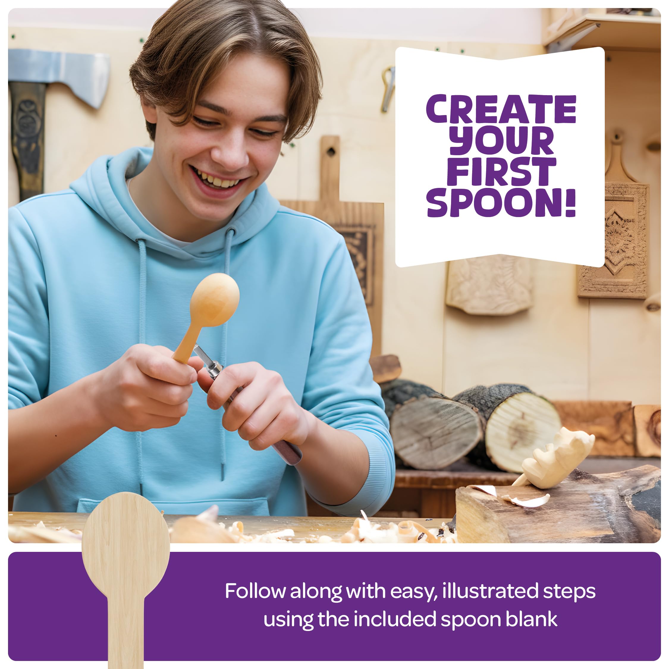Wood Whittling Kit - Learn to Carve! -2
