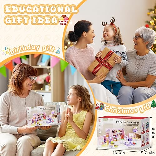 Miniatura 5 de Ice Cream Toys Kids Play Store Juguete de simulación para niños pequeños (verde y morado)