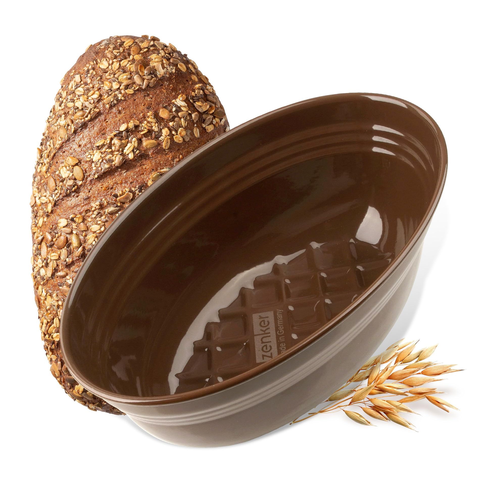 Zenker Stampo per pane "Your Brot!" smaltato, marrone, 2000 ml, 265 x 165 x 92 mm, resistente al calore fino a +400 °C, lavabile in lavastoviglie