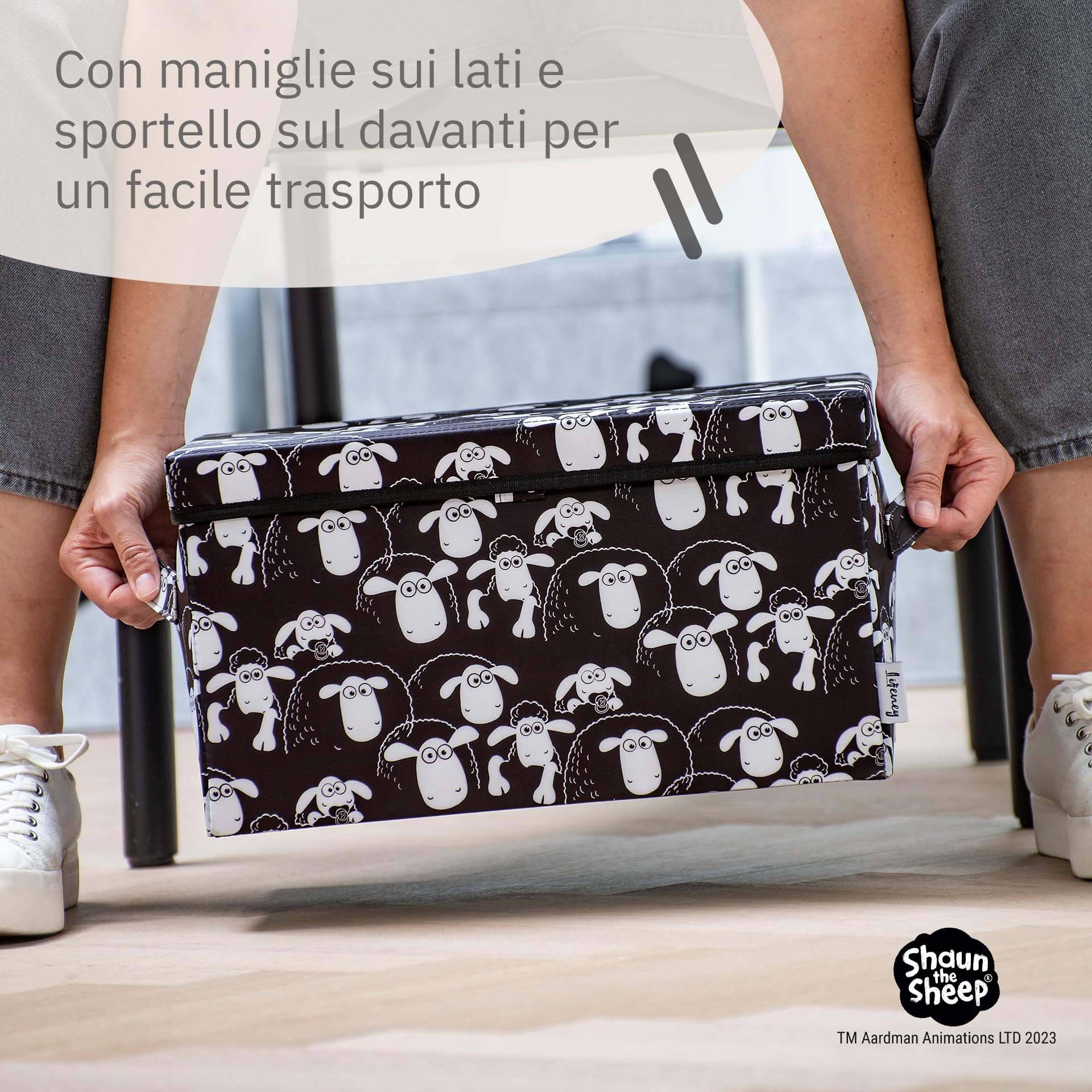 Incontra Shaun the Sheep scatola portaoggetti con coperchio 37x25x21 cm per bambini