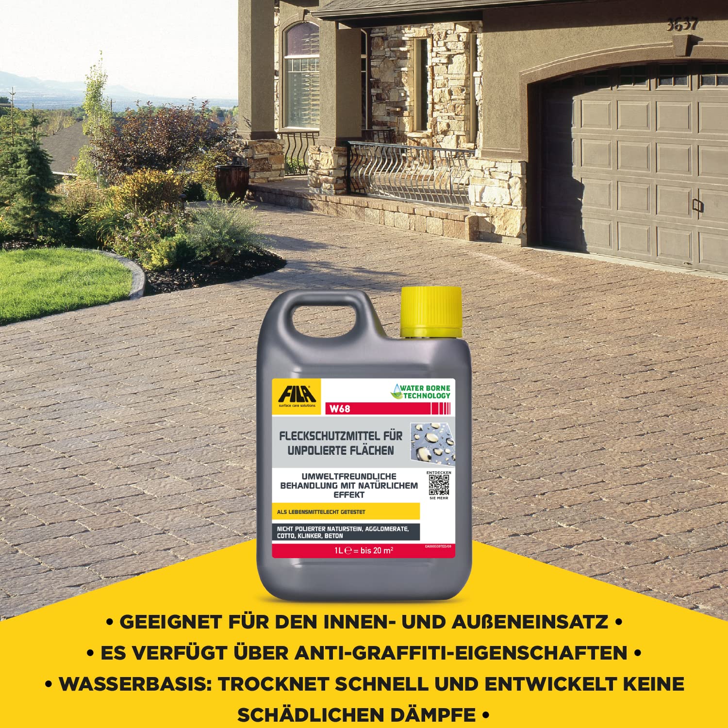FILA Surface Care Solutions Idrorepellente e oleorepellente per superfici Non Lucide, Neutro, 1 l