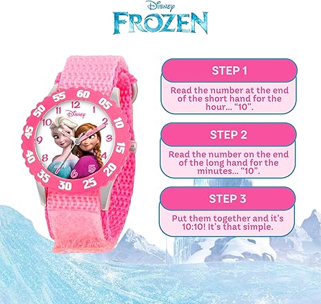 Disney Frozen Analog Watch, Time Teacher for Kids and Toddlers, Pink Bezel & Nylon Strap Watch Disney Frozen Analog Watch, Time Teacher for Kids and Toddlers, Pink Bezel & Nylon Strap Watch