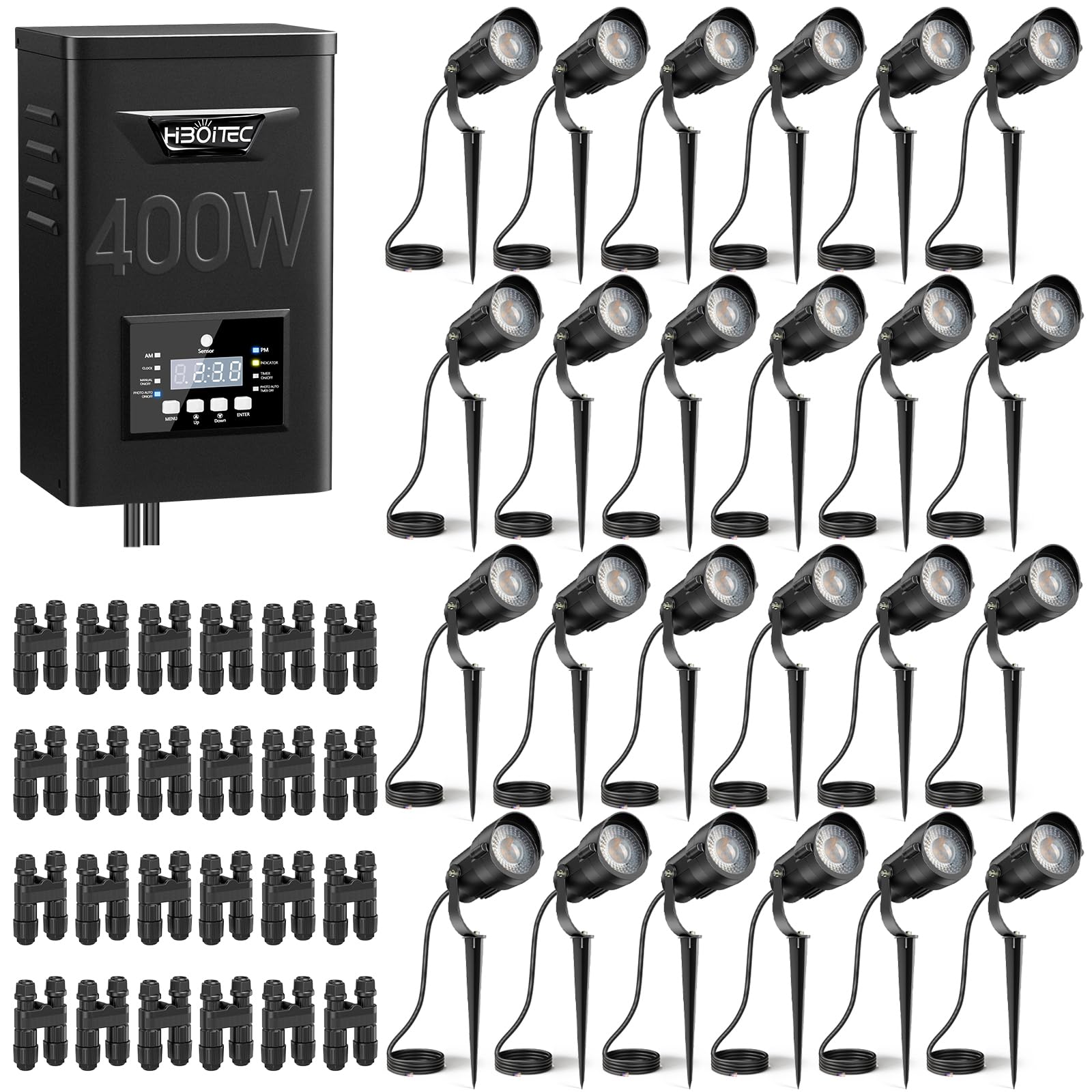 Photo 1 of HIBOITEC 24-Light Landscape Lighting Kit with 400W Transformer