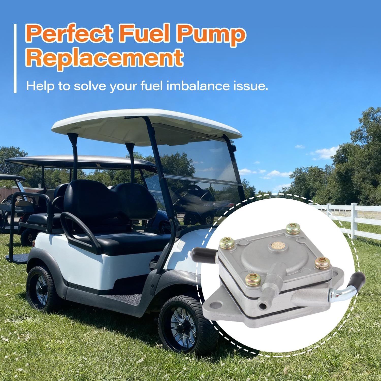 1014523 Fuel Pump Compatible with Club Car Gas Golf Cart DS & Precedent (1984-UP) 290FE 350FE Ka-wasaki Engines Fuel Pump Impulse Kit Repalce# 1014524 49040-2067 FP002 S 5136