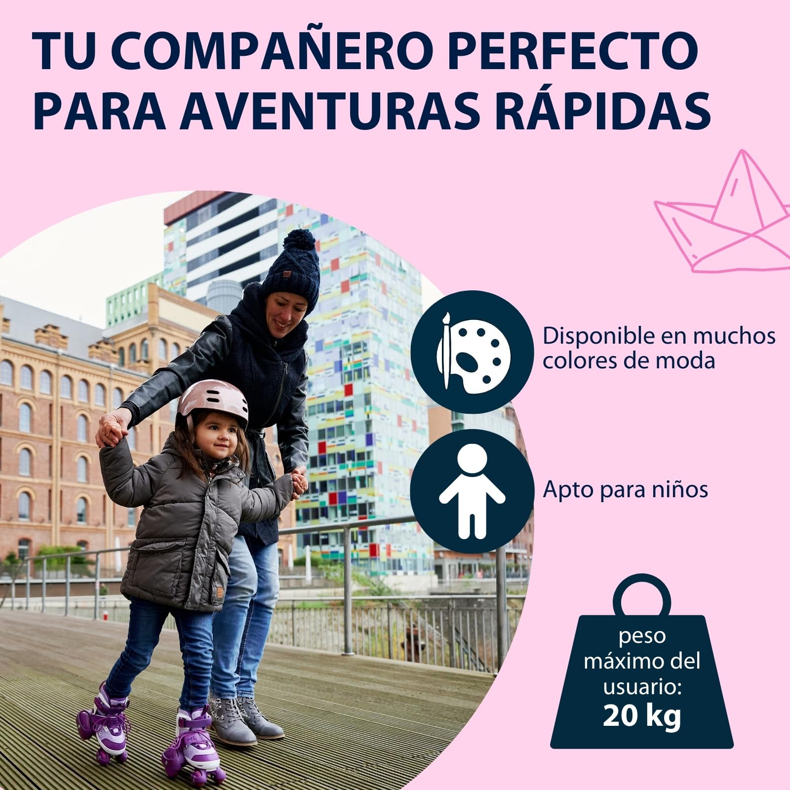 HUDORA Roller Skates My First Quad Patines para niños Ajustables hasta 20 kg Ruedas Grandes