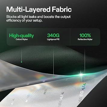 VIVOSUN Small Grow Tent 50x36x54cm for Hydroponic Grow System | High Reflective Mylar with Observation Window and Floor Tray for Hydroponic Indoor Plant Growing
