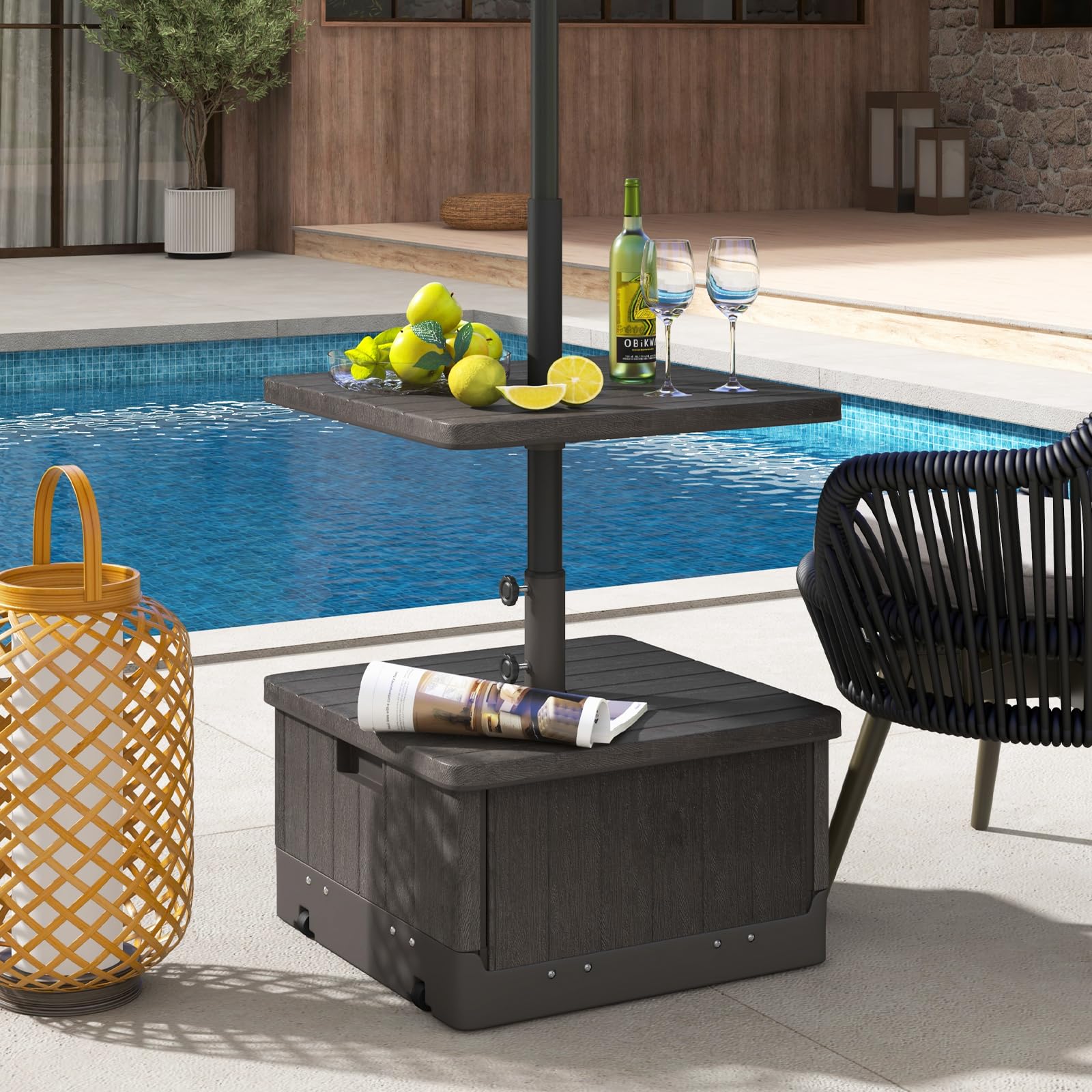 Amazon.com : Giantex Outdoor Side Table with Umbrella Stand, 175