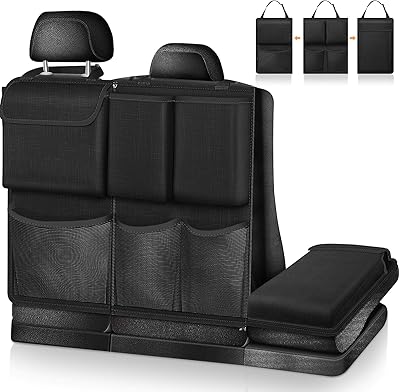 FINTIE Organizer da Bagagliaio Auto Portaoggetti - Grande Capacità Organizzatore Borsa per Auto con Cerniere, 2 Lunghe Bacchette Magiche e Multi-Tasca dell'Organizzatore per Jeeps, SUVs, Vans