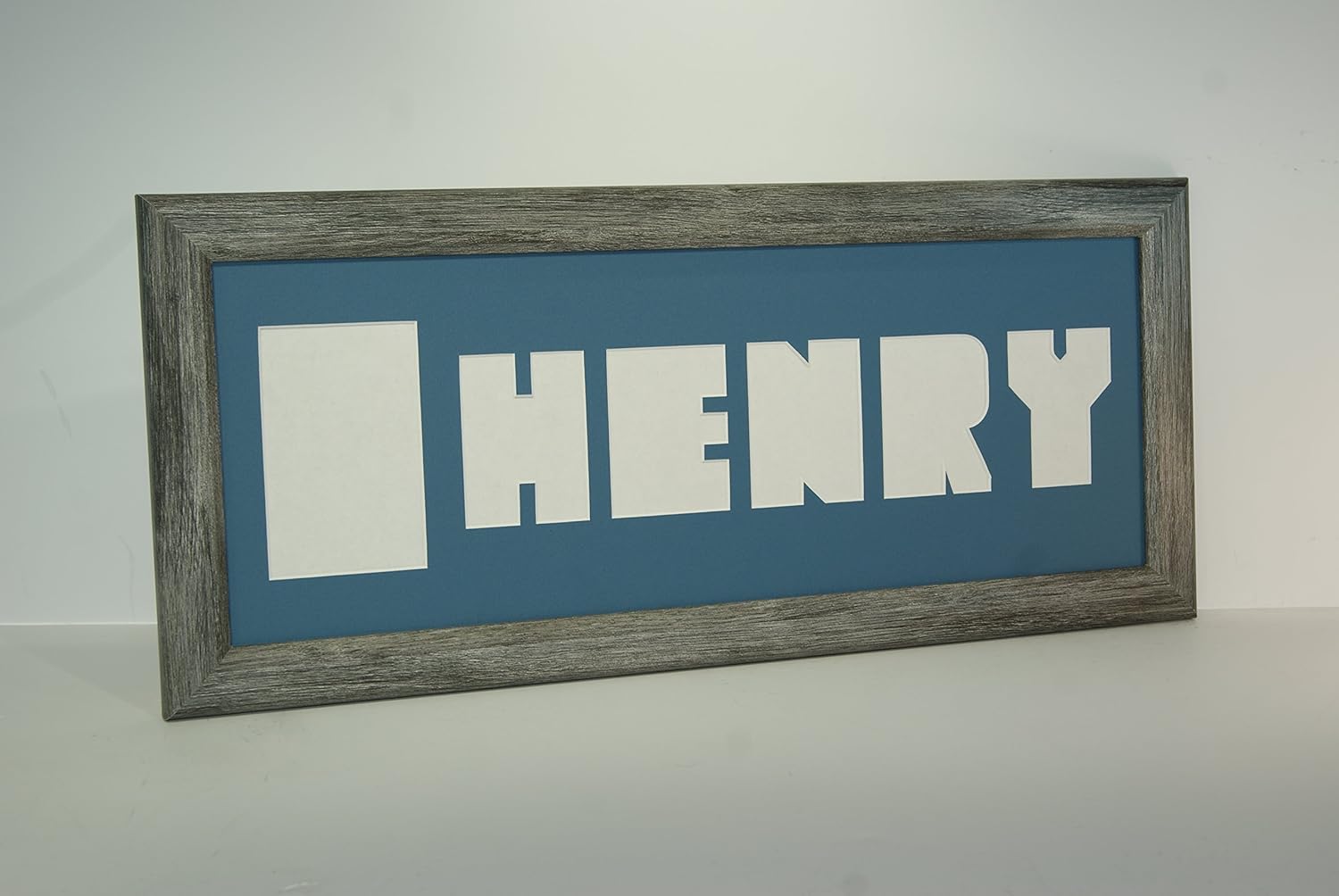 Creative Letter Art Driftwood Framed Custom Name Collage for your 4x6 Photographs with Glass Face - Newborn, Graduation, Wedding and Children Names