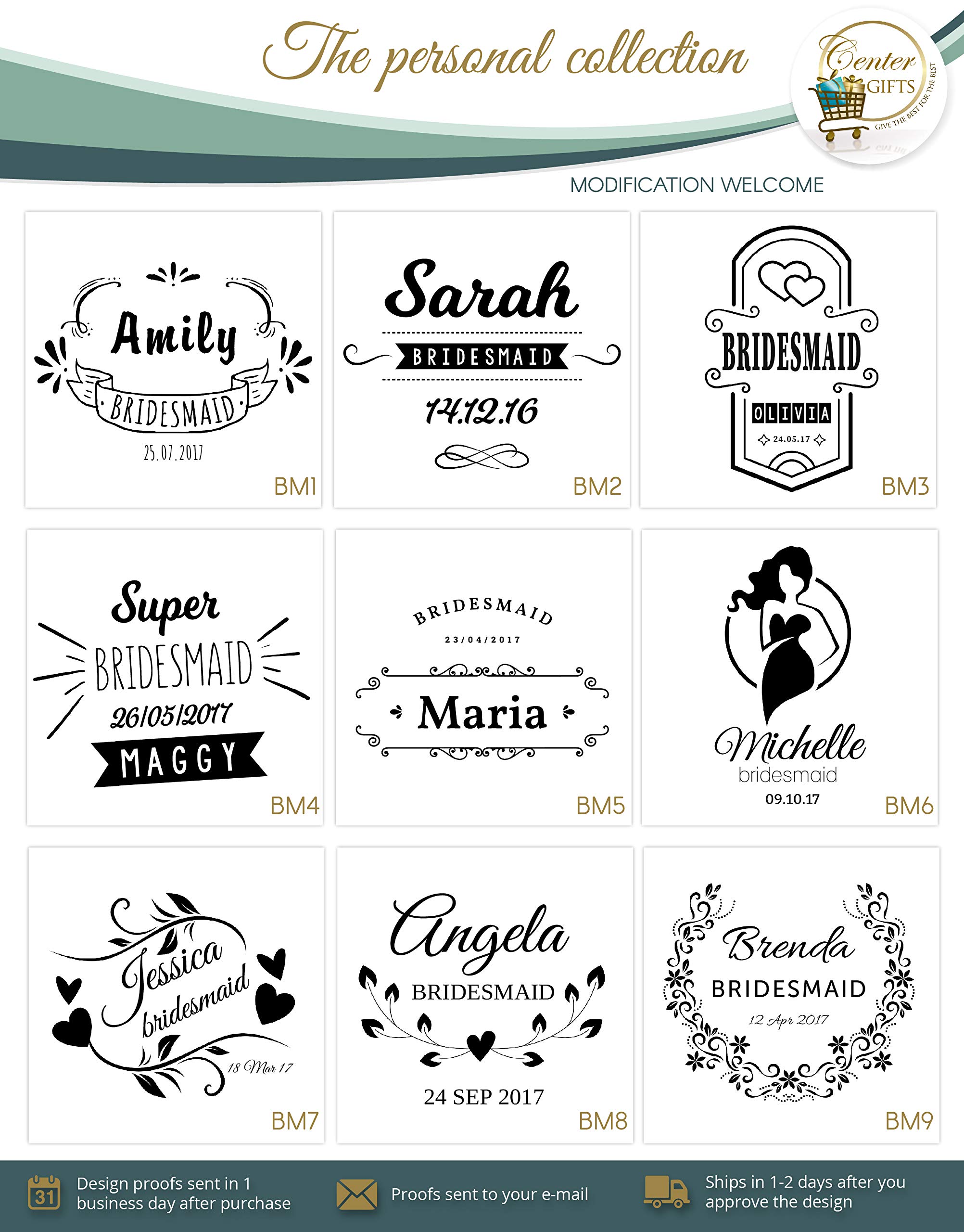 CenterGifts Personalized Bridesmaid 11 Oz Mint Julep Style Cup