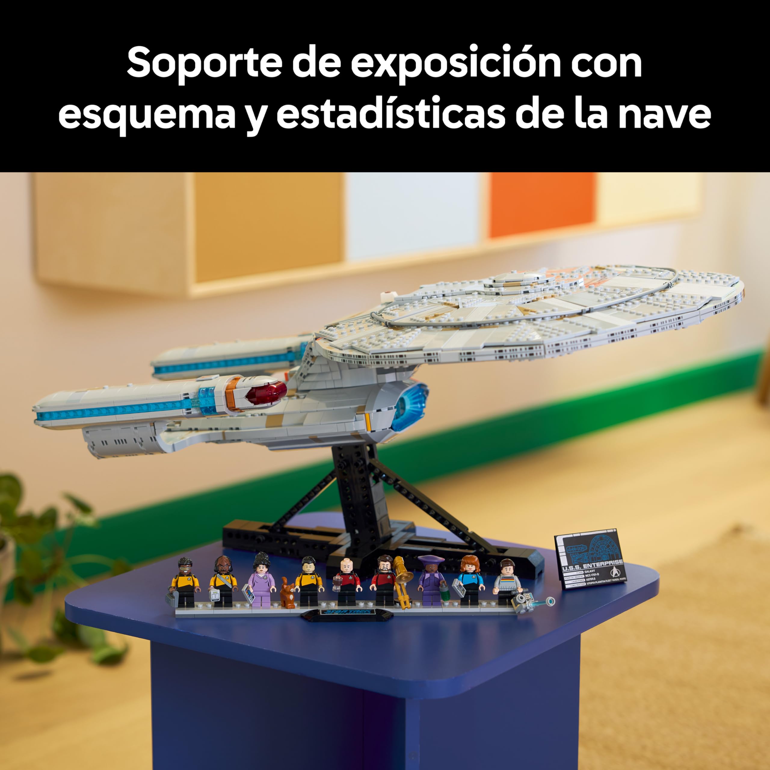 LEGO Icons Star Trek: U.S.S. Enterprise NCC-1701-D Maqueta para Adultos - Naves Auxiliares, Módulo Separable y 9 Minifiguras Inc. Jean-Luc Picard y William Riker - Regalo para Hombres y Mujeres 10356