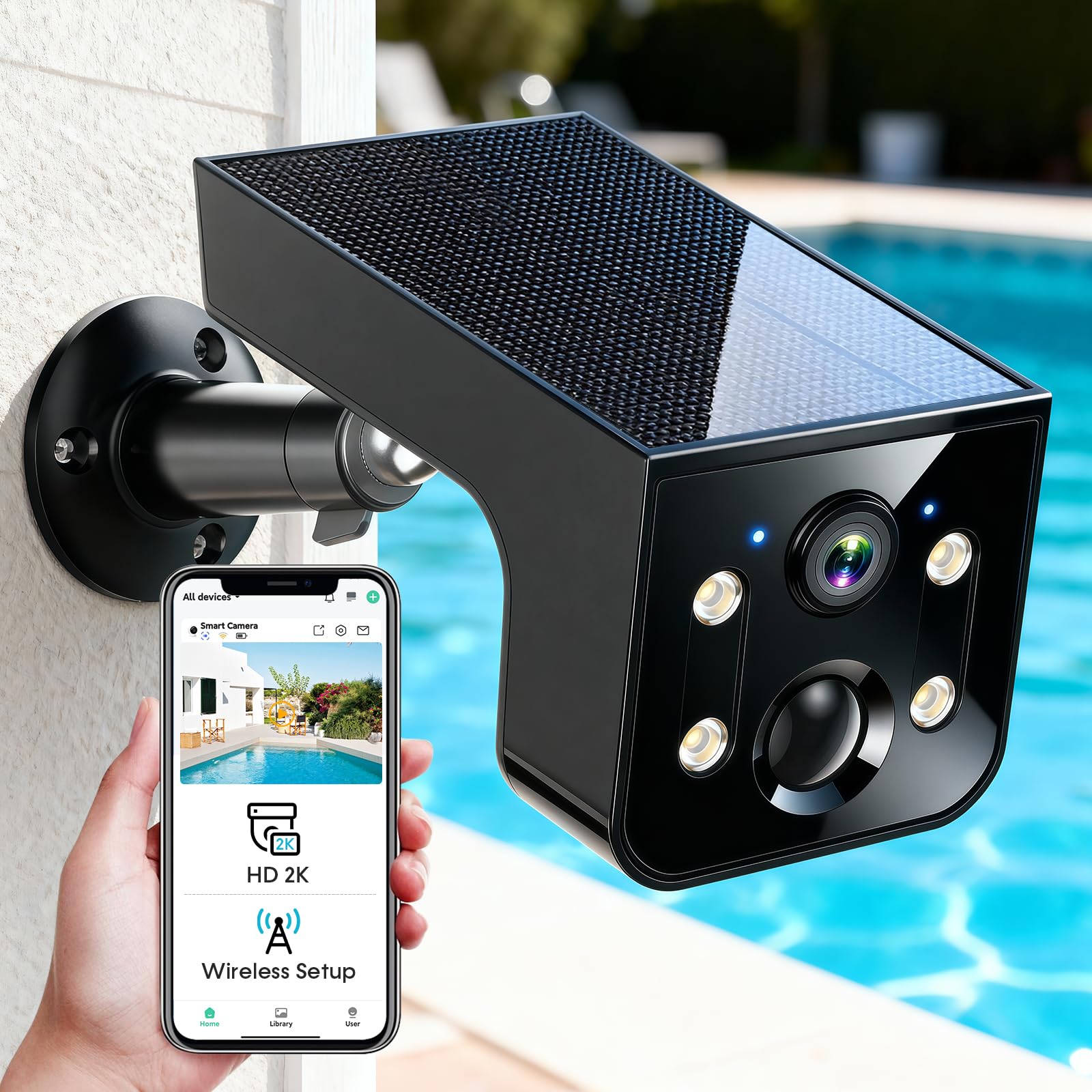 Thybro Solar Powered Camera Security Outdoor: AI Motion Detection 2K Outdoor Camera Wireless - Long Battery Life for Home & Business Monitoring(Black)-image-47