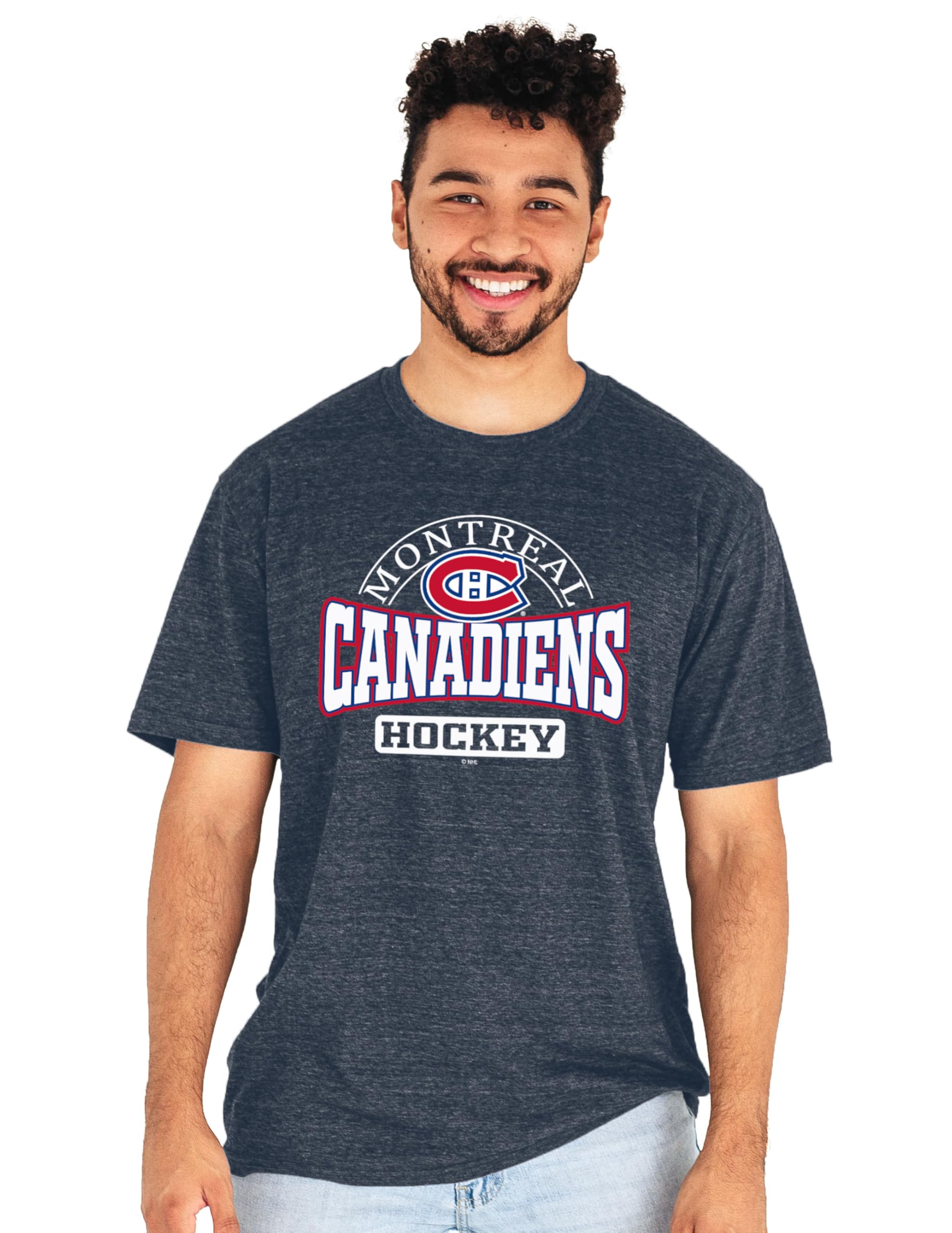 Blue 84 Men's Team Color Nhl Nhl Officially Licensed Tri-Blend T-Shirt Beards