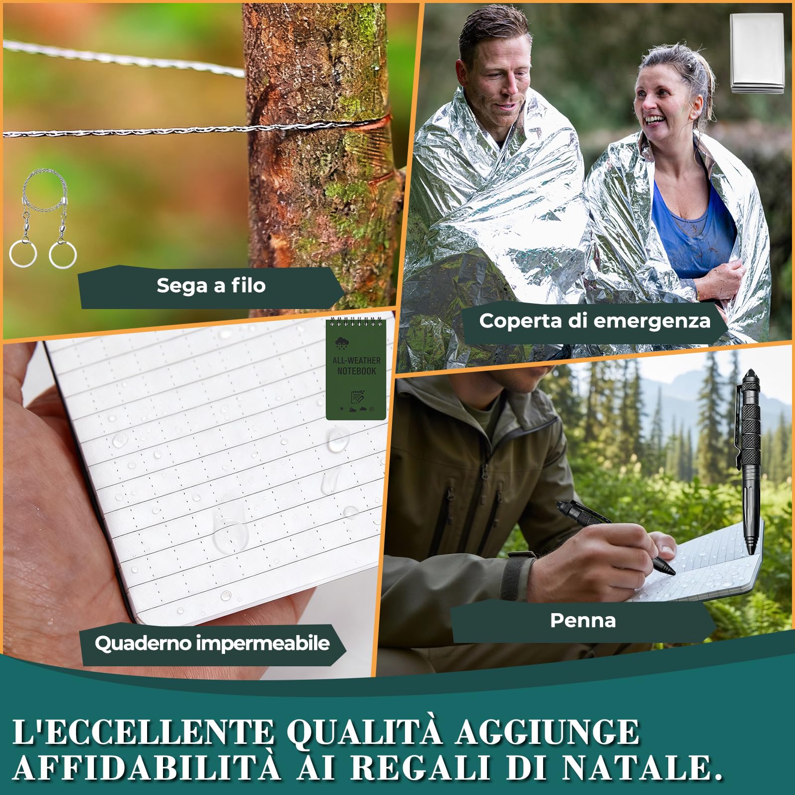 BuzzoXerex Calendario Avvento 2025 Uomo, 24pcs Kit di Sopravvivenza Calendario dell'avvento da Uomo, Regalo di Natale per Marito, Fidanzato, Papà Avventura Outdoor, Campeggio