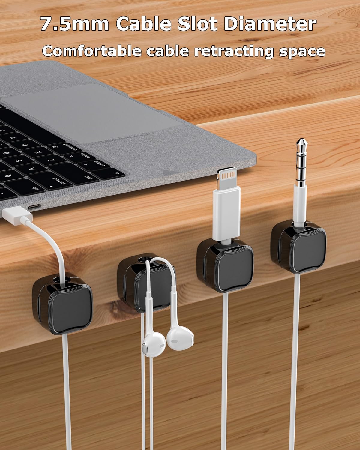 Magnetic Cable Clips, Adjustable Cord Holder Manament, Adhesive Wire