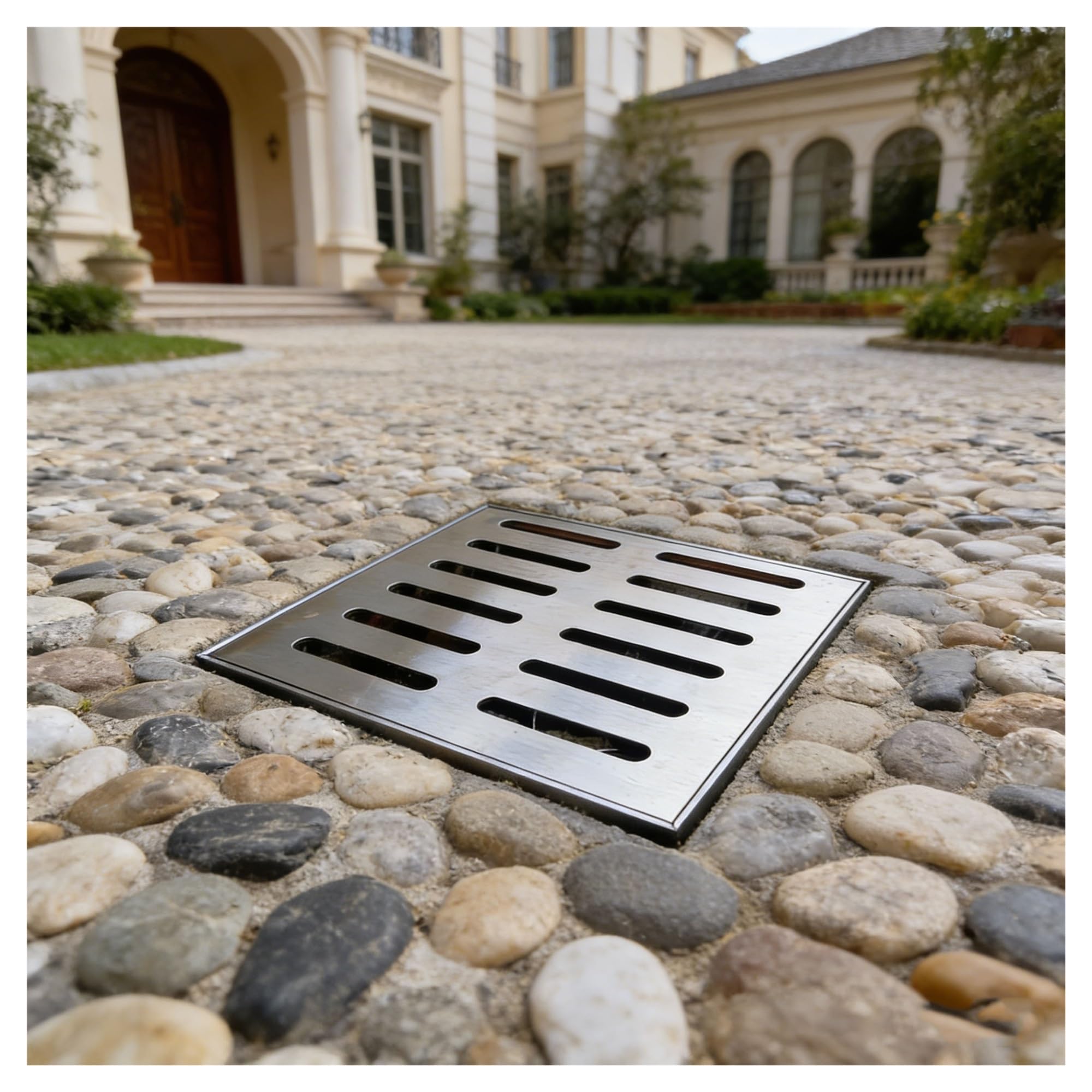 Cubierta de drenaje de acero inoxidable 304 para exteriores, rejilla cuadrada de agua de lluvia para patio, jardín, entrada, lavabo duradero para un drenaje rápido
