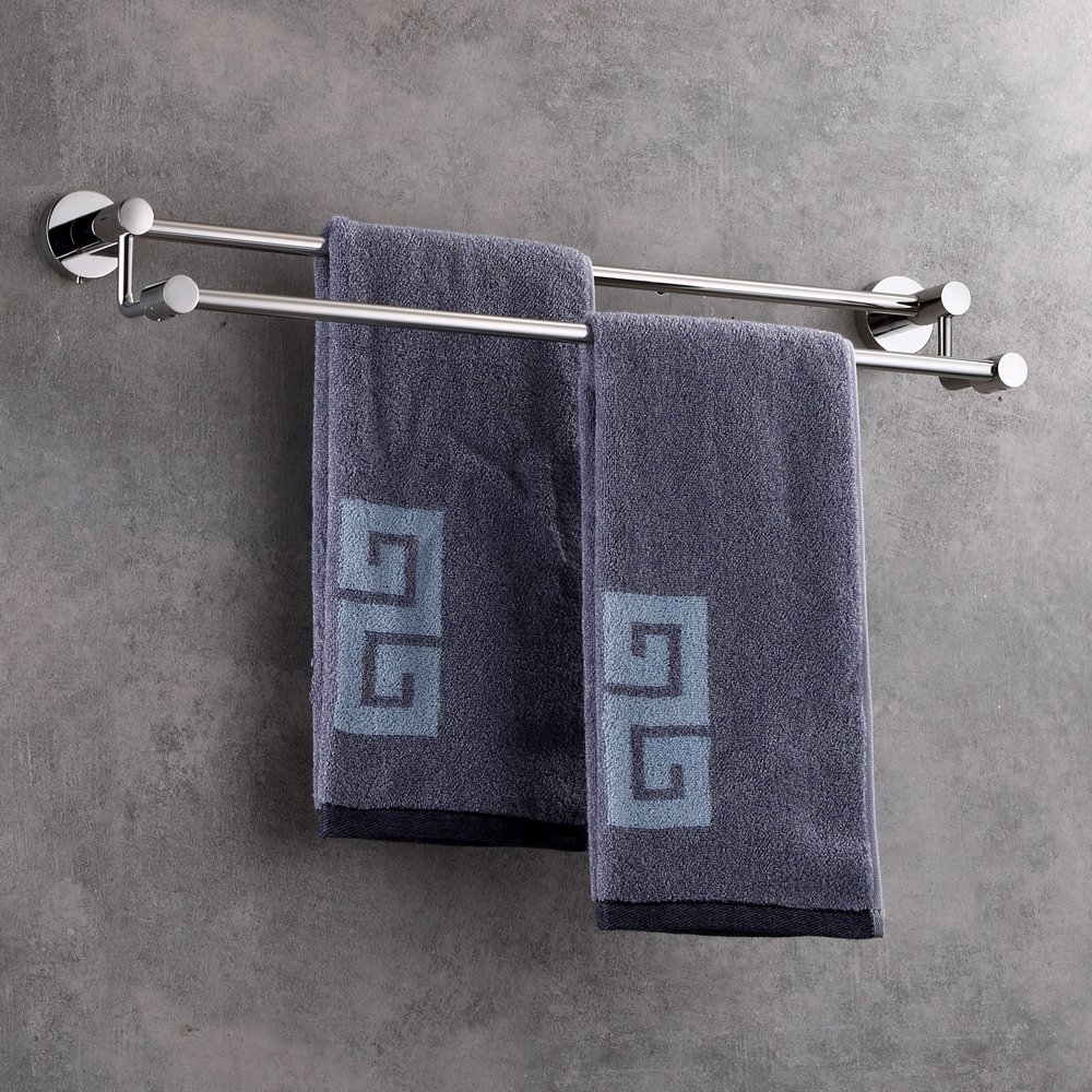Towel Bar SUS 304 Stainless Steel 24-inch Double Bars Towel Holder Bathroom Towel Holder,Chrome