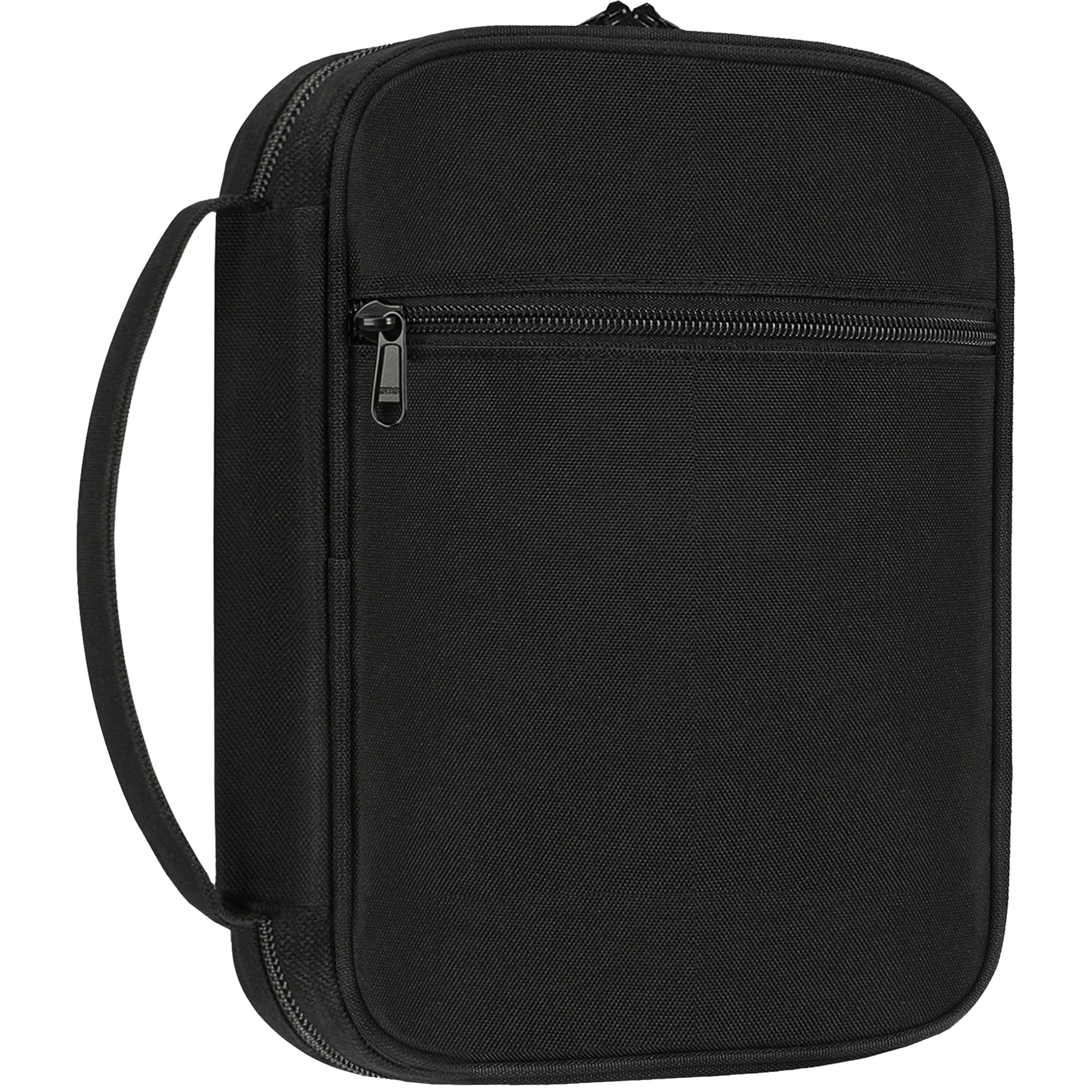 Bible Cover, Standard Size Polyester Bible Case with Internal Compartments and Zippers, Bible Cover Case for Women (Black)