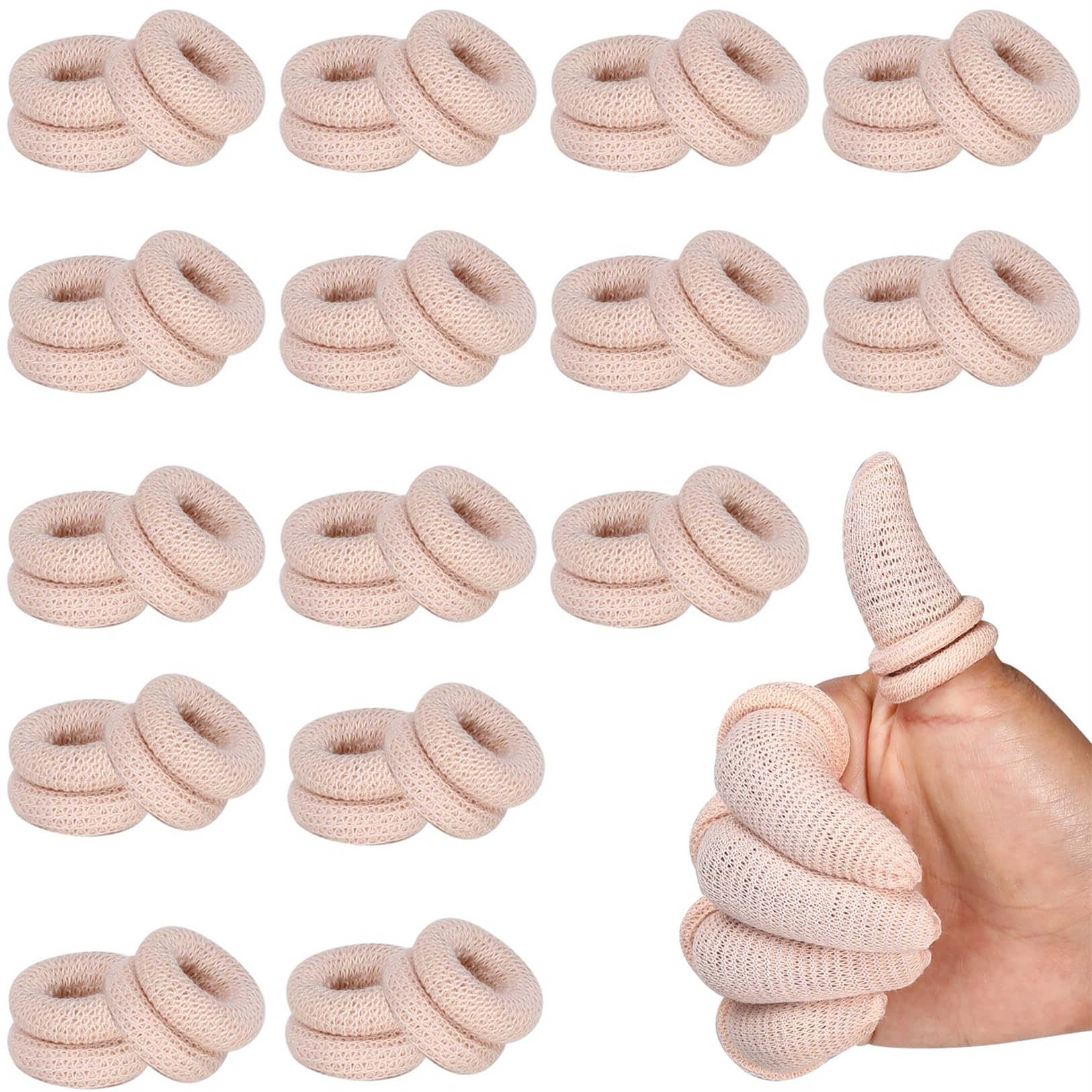 Lot de 30 protège-doigts tubulaires respirants - Protection du bout des doigts - En coton extensible
