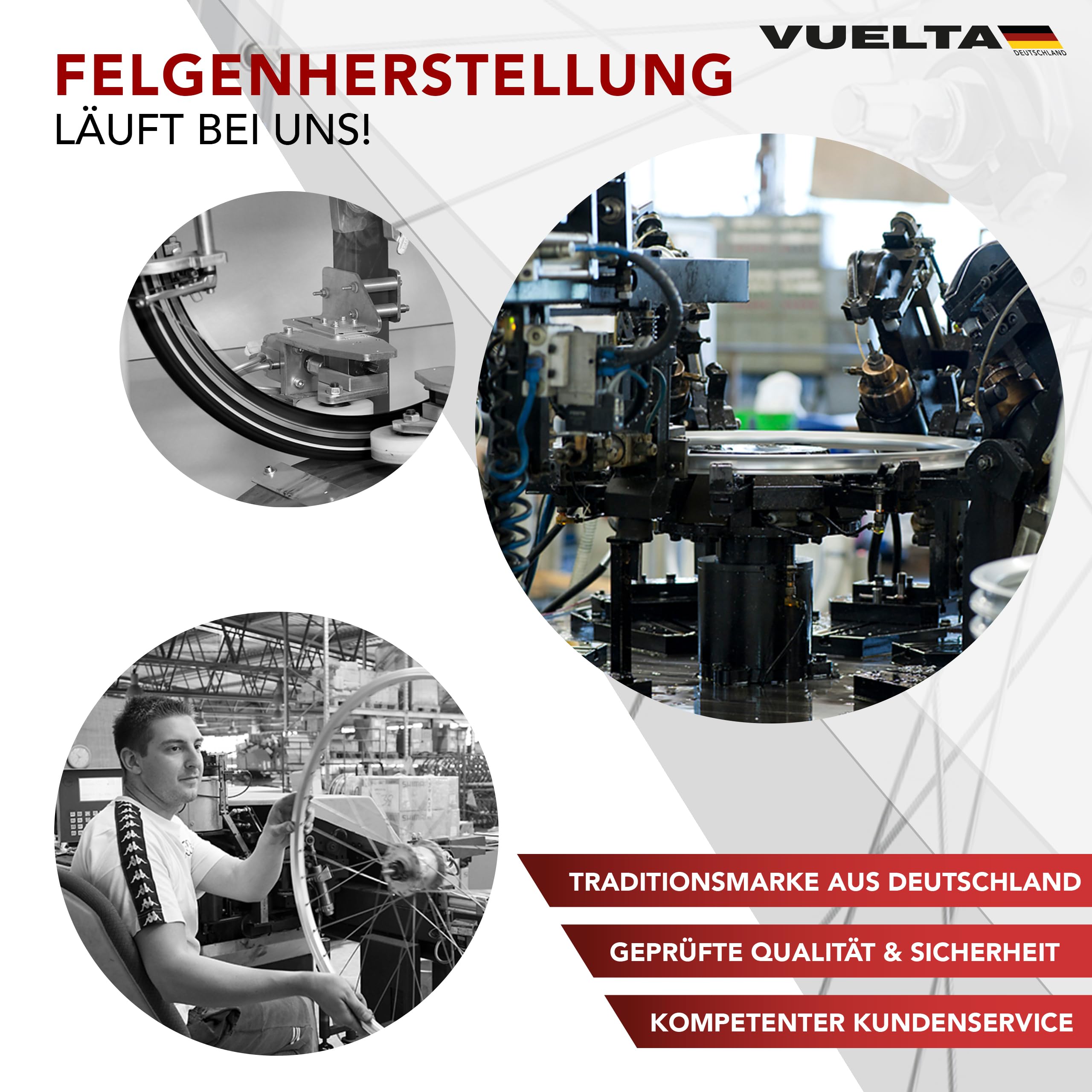 Vuelta Fahrradfelge 28/26 Zoll Vorderrad inkl. Nabendynamo DHC30003 QR - Made in Germany - Vorderrad Felge mit V-Brakes/Felgenbremse, 622x19/559x19 Hohlkammer-Fahrradfelgen - MTB Fahrrad Rad Cut 19