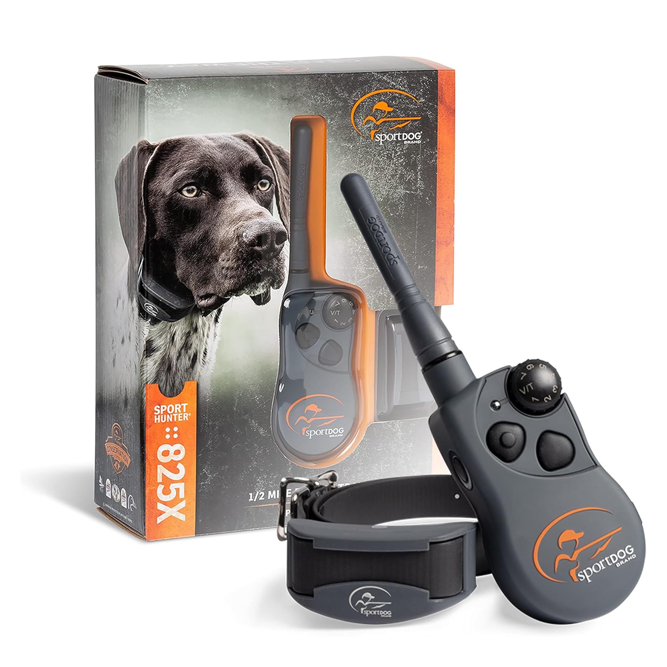 SportHunter 825X - Remote Training Collar - Half-Mile Range Trainer - Waterproof Dog E-Collar - Quick-Charge Battery - Static, Vibration, & Tone Modes