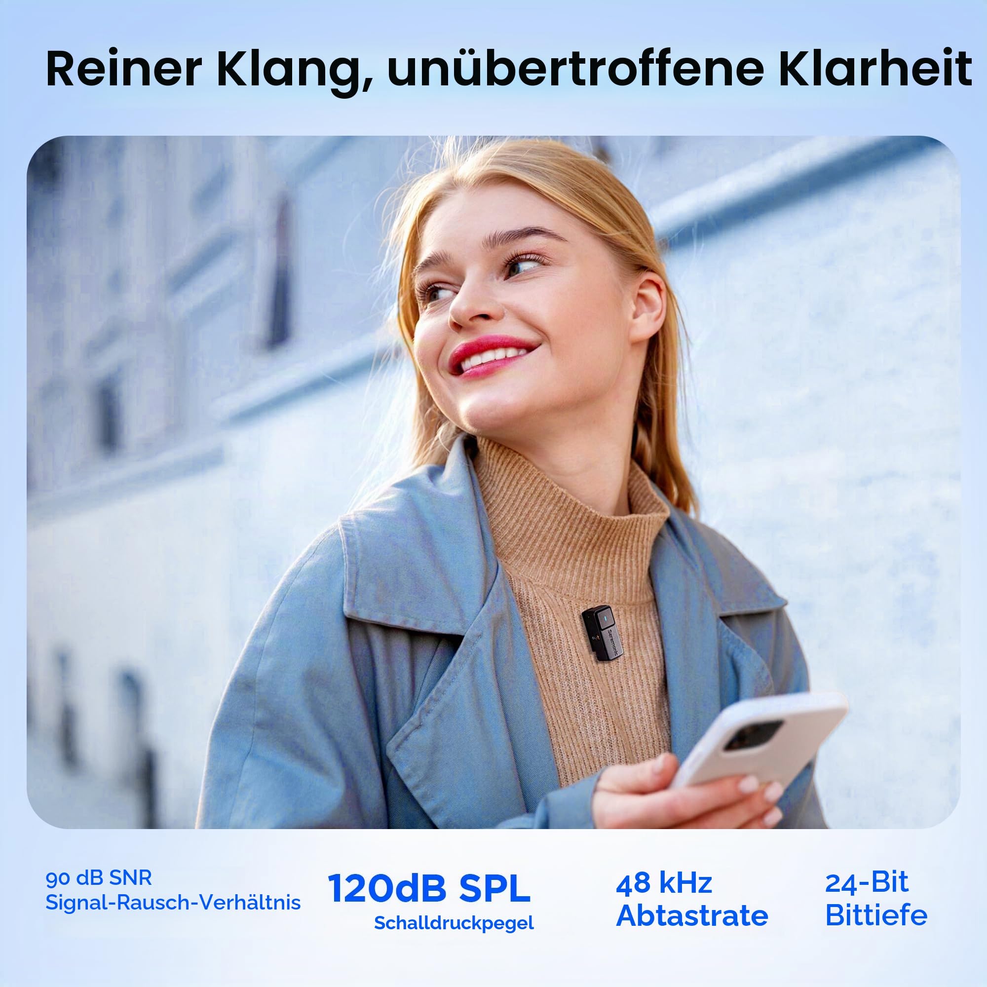 Saramonic Air Wirelss Lavalier Mikrofon Handy (2 Sender, 1 USB-C Empfänger, Ladeschale), 48H Akku, Mini ansteckmikrofon für iPhone - Android YouTube, TikTok, Vlog, Livestream, Interview