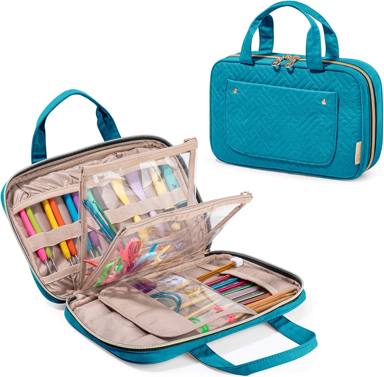 Yarwo Knitting Needles Case (up to 10.6"), Crochet Hooks