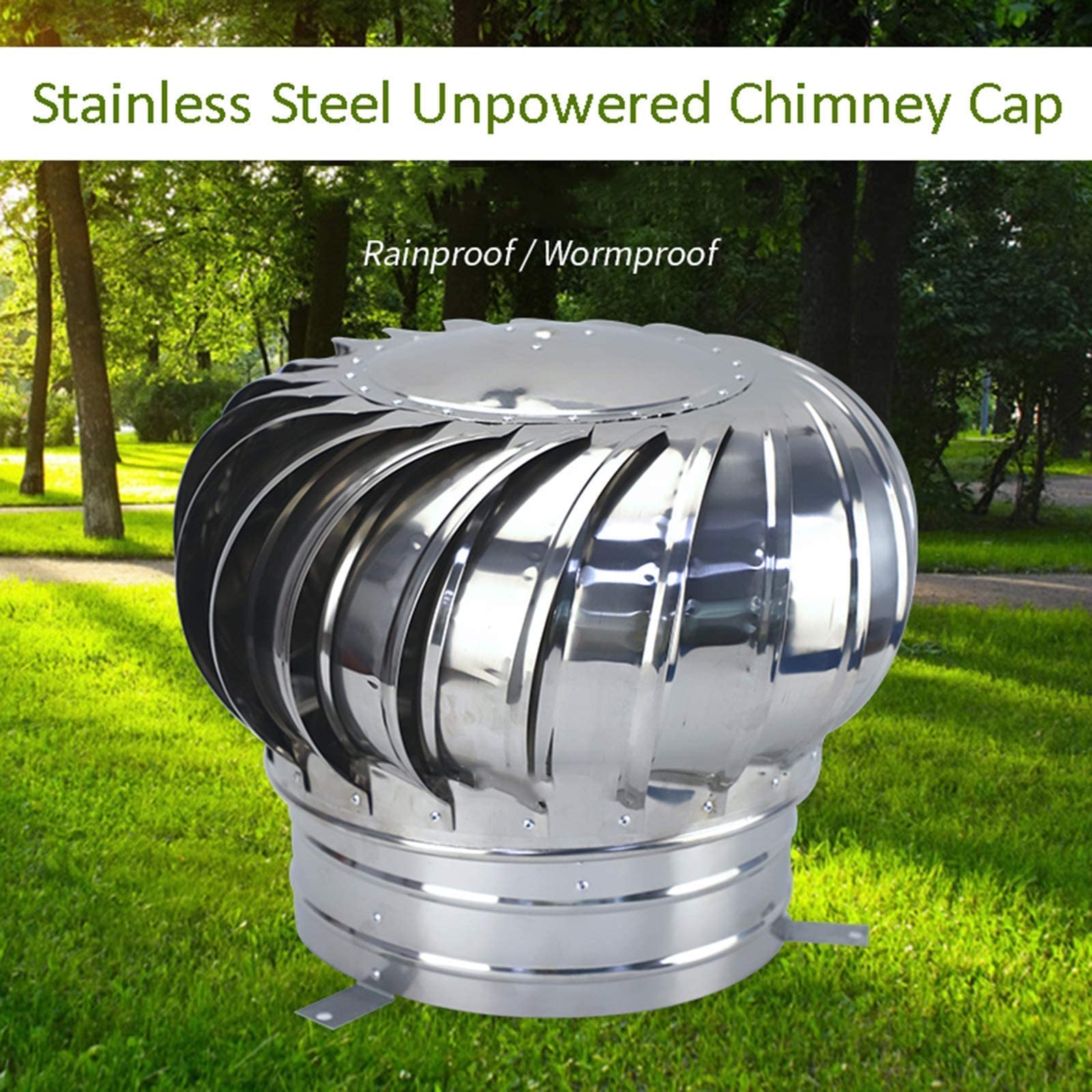 Zanotva Kaminhaube Aus Edelstahl Mit Rotierendem Spinner – 160 Mm Durchmesser, Anti-Downdraught, Für Standard-Schornsteine