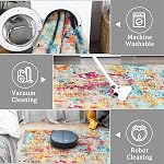 9x12 Area Rug for Living Room, Boho Abstract Washable Non-Slip Bedroom Rug, Ultra-Thin Soft Large Area Rug for Bedroom Dining Room (Colorful Multi, 9'x12')