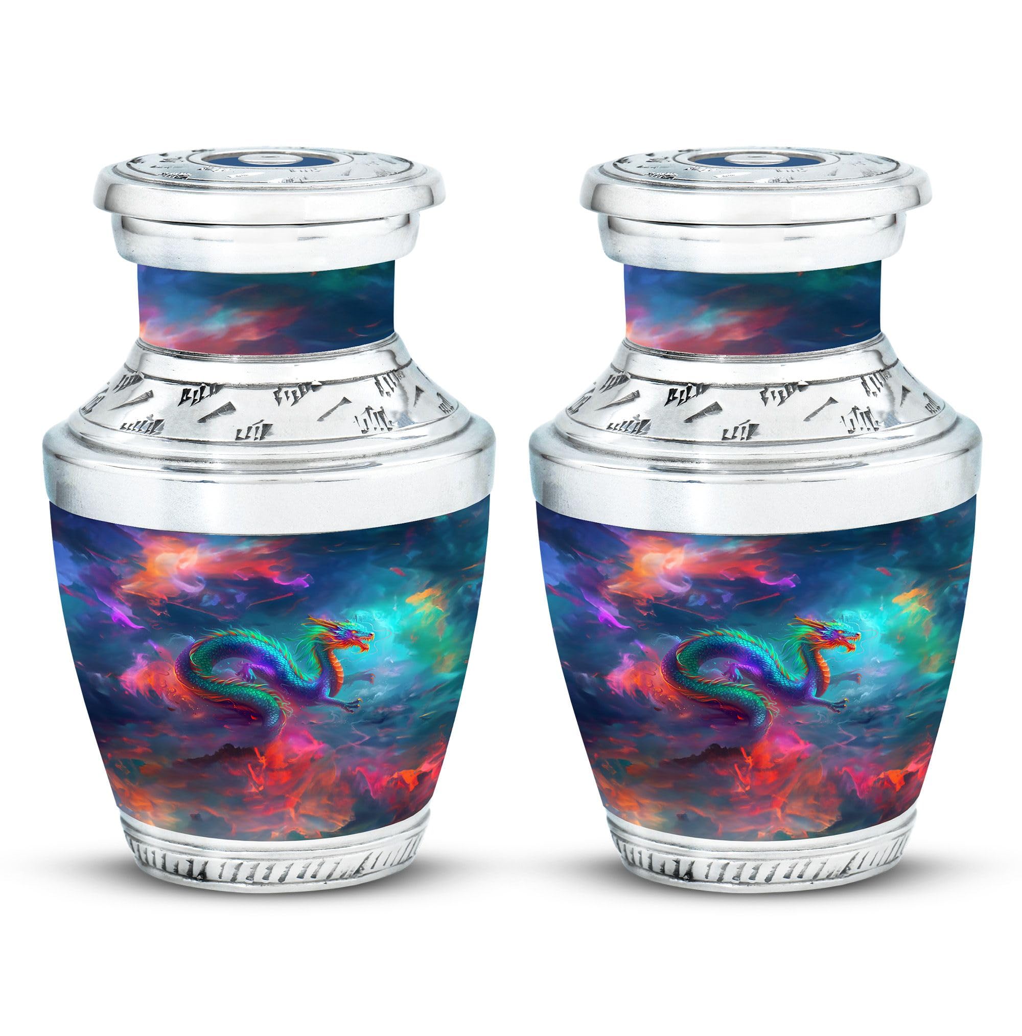 YATHABHISA Dragon Urn, Pack of 2 - Urn for Human Ash Adult (Size 3 Inch) - Mini Keepsake Urn for Human Ashes Male & Female - Cremation Urn Human Adult Ashes - Small Urn Ashes Keepsake