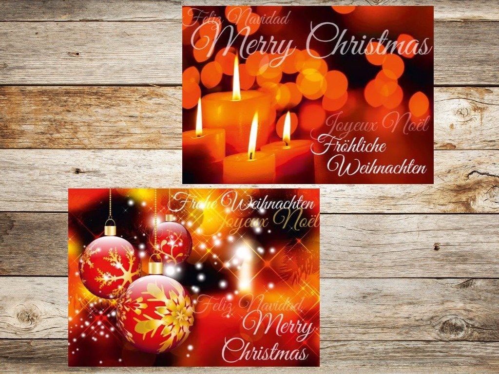 Edition Colibri Juego De 10 Tarjetas De Navidad Nostálgicas Con Sobre: DIN Largo (42 X 10,5 Cm), Tarjetas Plegables Multilingües Con Velas Naranjas (11160