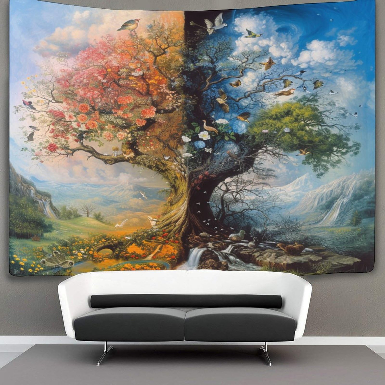 kaiyun Plant Tapestry Wall Hanging Life Tree Art for Bedroom Living Room Dorm Decor 180cmx230cm