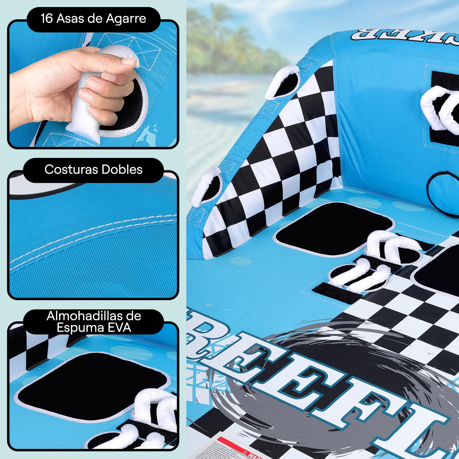 SereneLife Jobe Flotador Arrastre Inflable Deportes Acuaticos Donut Hinchable