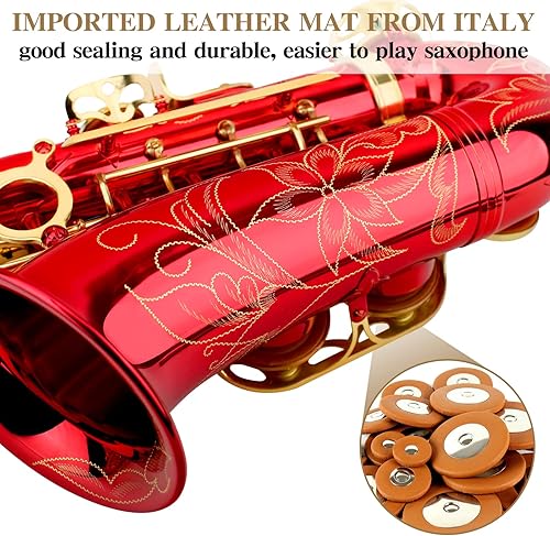 Miniatura 5 de SLADE Saxofón Eb Saxofón Alto para Estudiantes Principiantes, Saxofón Adulto, Saxofón Alto, Saxofón Principiante, Saxofón Alto, Saxofón, Rojo