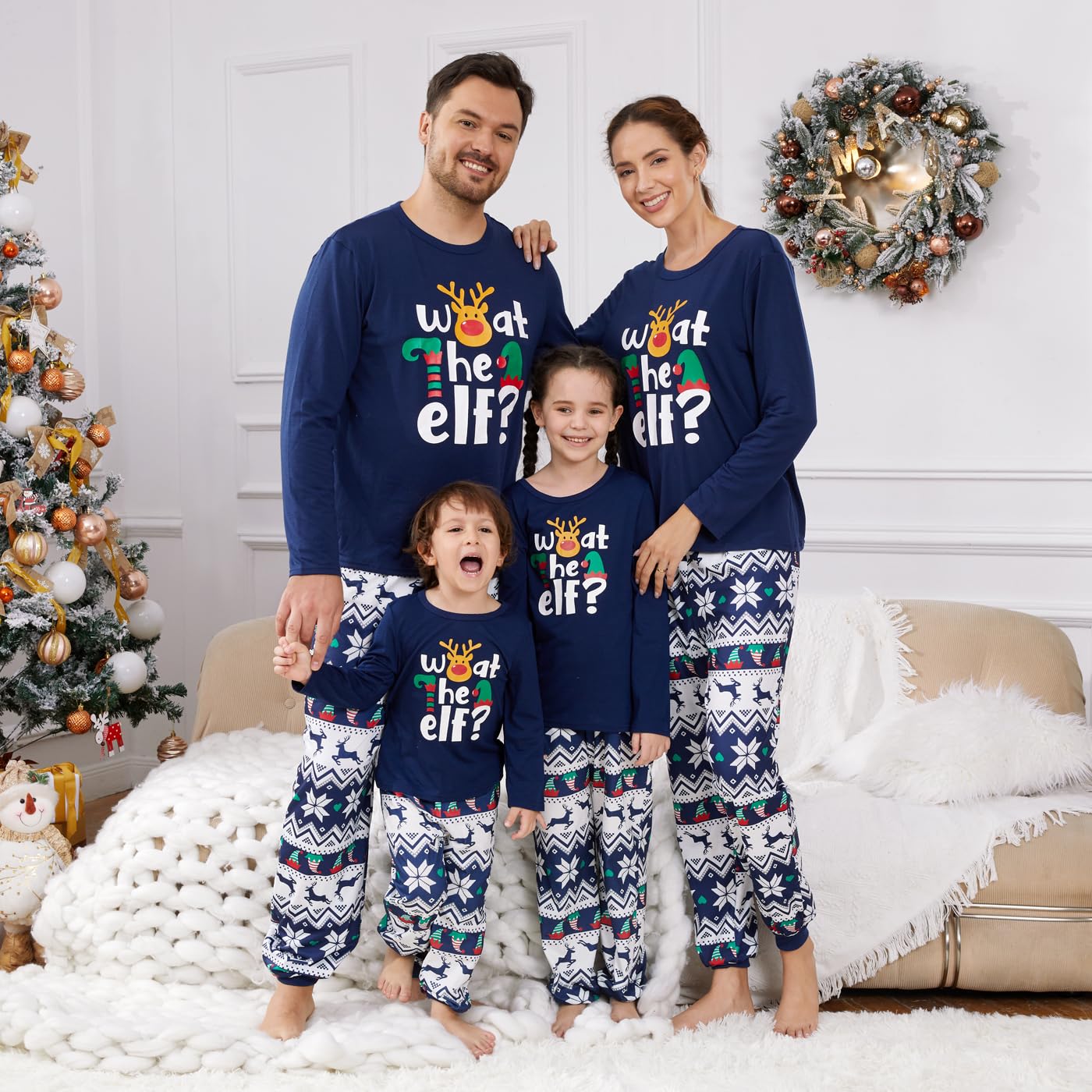 PATPAT - Pigiama Natale Famiglia Coordinati - Pigiami Natalizi per Tutta la Famiglia - Pigiama Donna Invernale - Pigiama Natale Coordinati Coppia - Pigiami Coppia- Pigiama Uomo Invernale