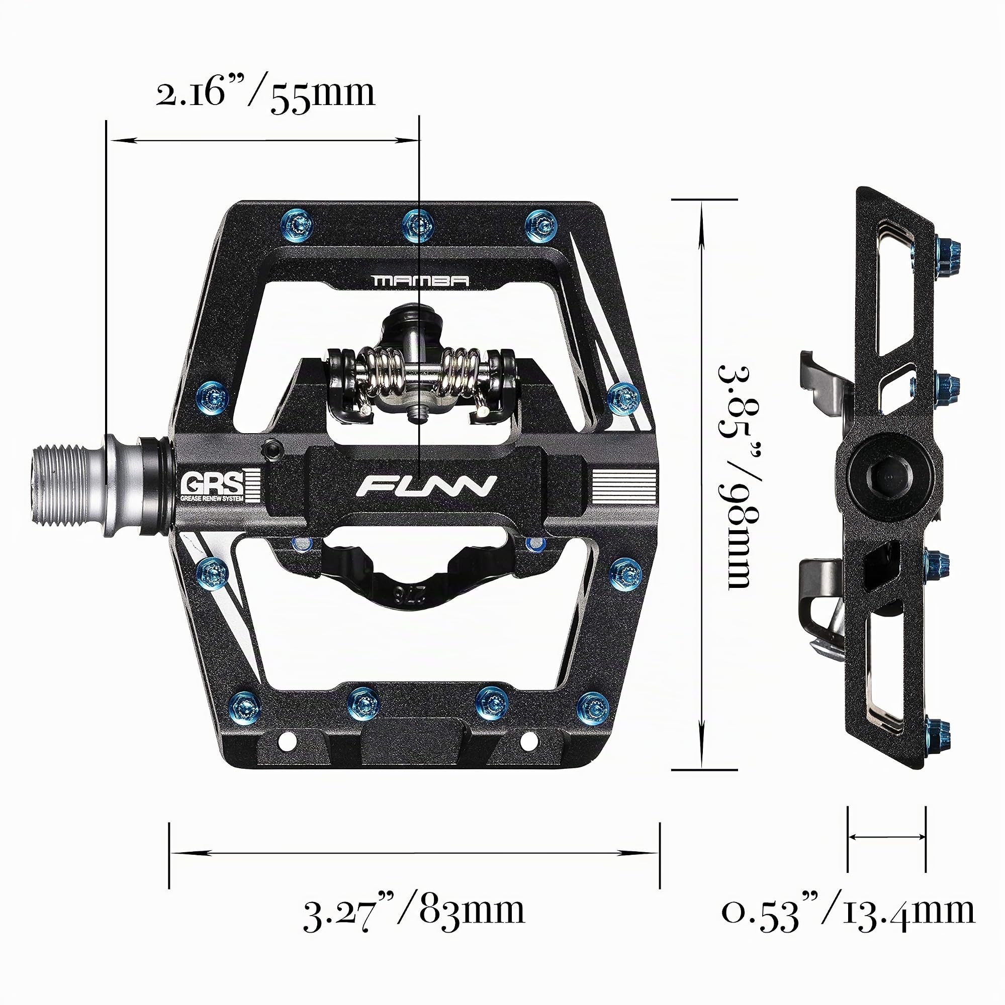 Funn Mamba S Pedali MTB Clipless a Clip Singola Fronte Compatibili SPD, Asse CrMo 9/16 Pollici per MTB/BMX/Ciclismo Ghiaia