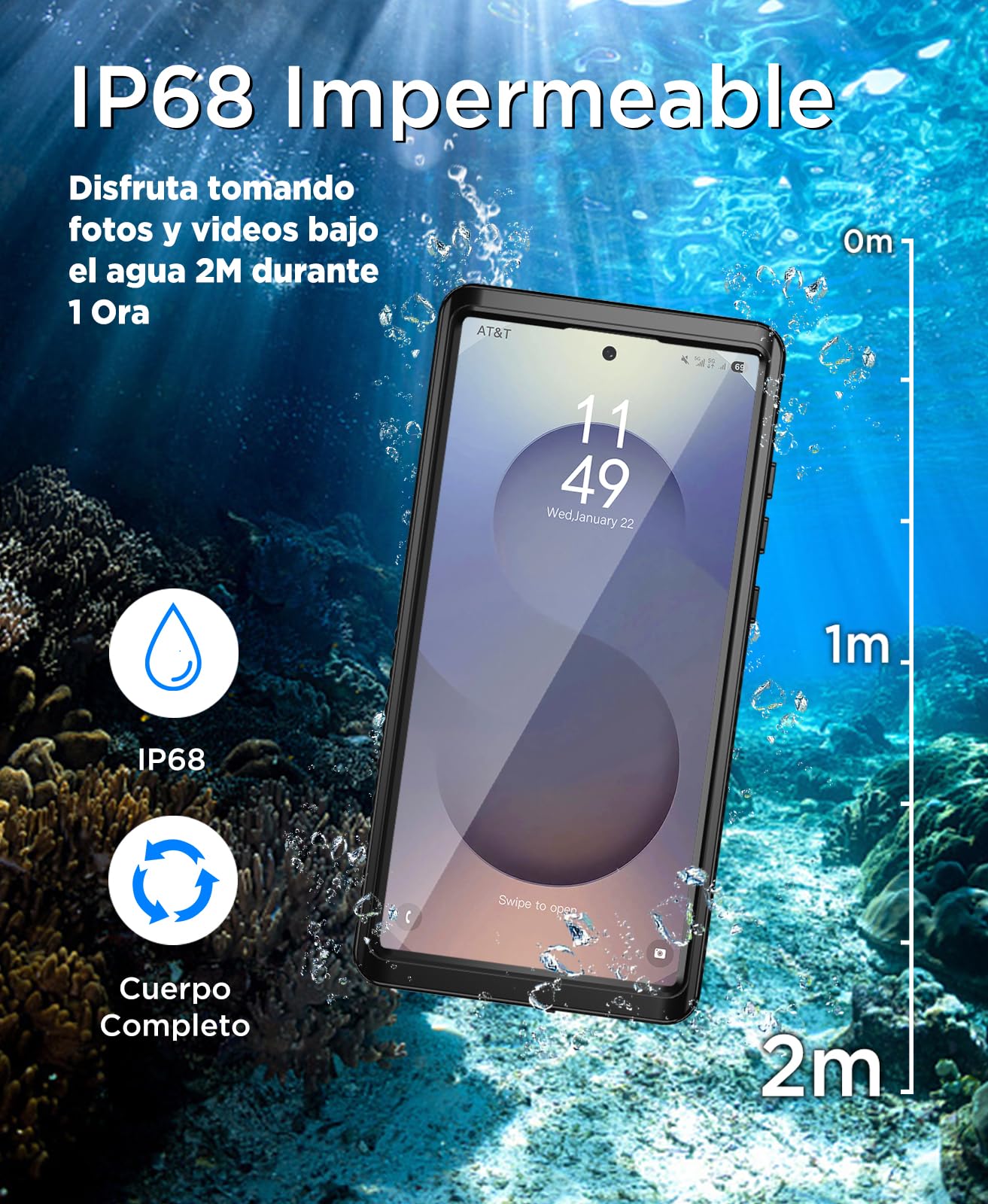 Beeasy Funda para Samsung Galaxy S25 Ultra Impermeable IP68, 360° Militar Antigolpes Resistente Carcasa con Protección, Dura Antichoque Sumergible Estanca Case para Samsung S25 Ultra(6,9")