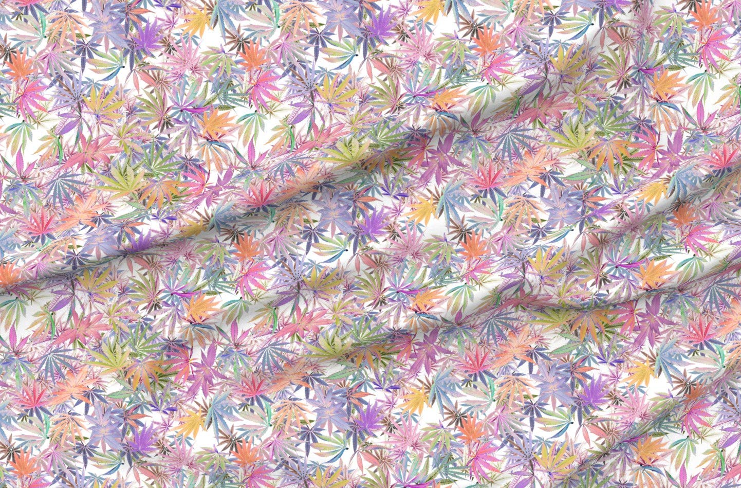 Amazon.com: Spoonflower Fabric Marijuana Leaf Cannabis Multi on