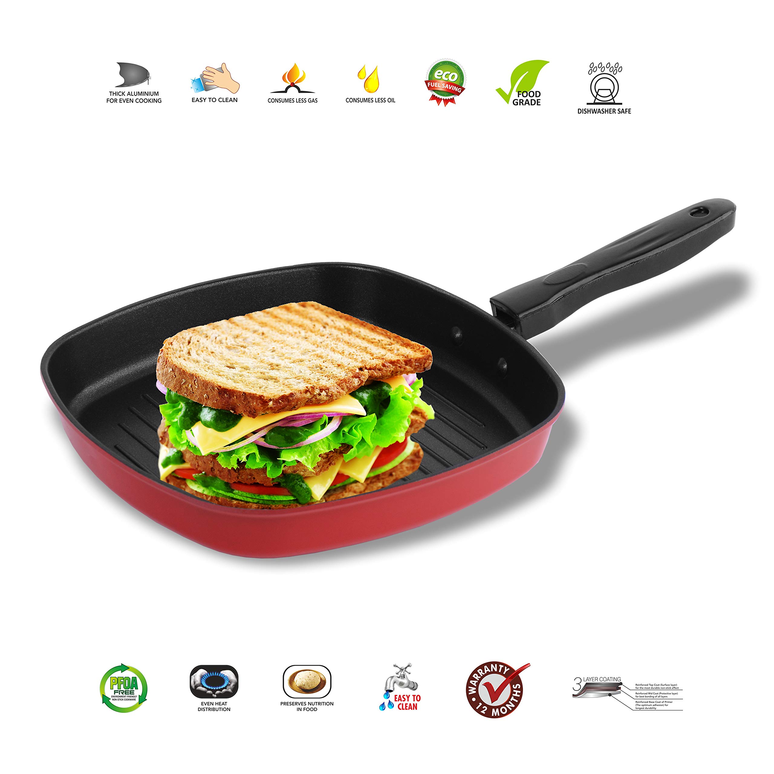 Sumeet 2.6mm Non stick Grill Pan - 22cm Dia - Image 2 thumbnail