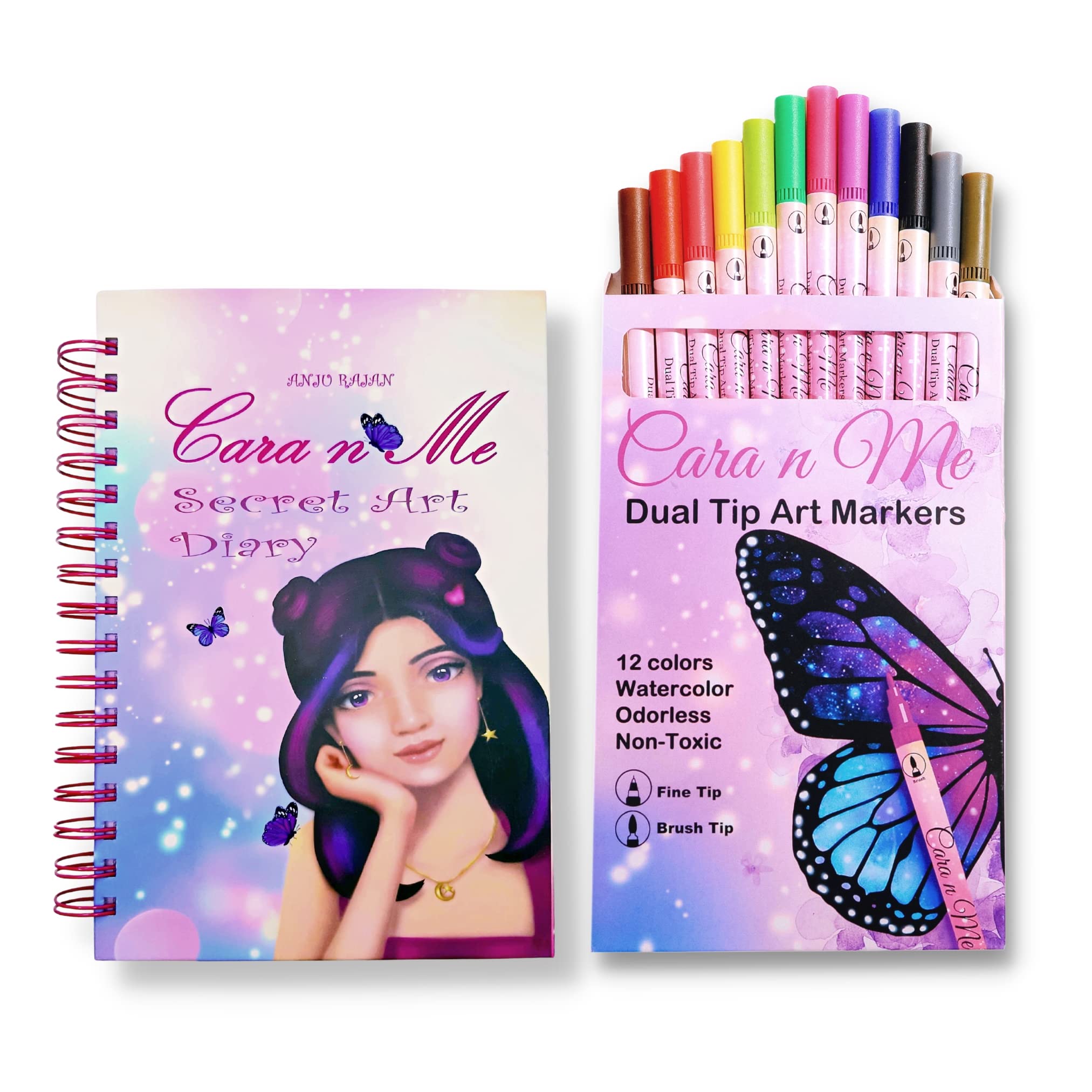 Cara n Me Secret Art Diary & Dual Tip Art Markers: Empowering and Empathetic Interactive Journal for Girls Aged 6-12 Size 8.5 x 5.8 inch (B0BRXRVK82) Amazon Price History, Amazon Price Tracker