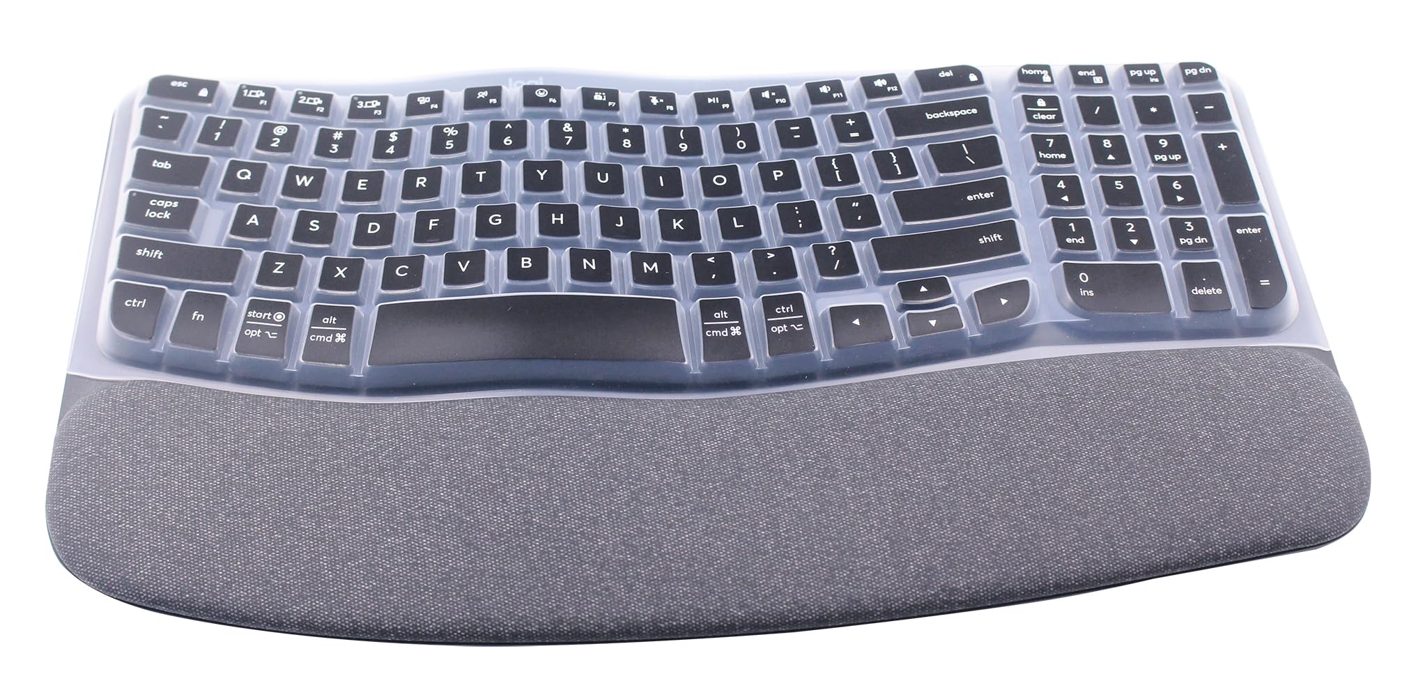Custodia in silicone per tastiera compatibile con Logitech Wave Keys 2023 Tastiera ergonomica wireless e Logitech Wave Keys MK670, protezione per tastiera Logitech Wave Keys (nero)